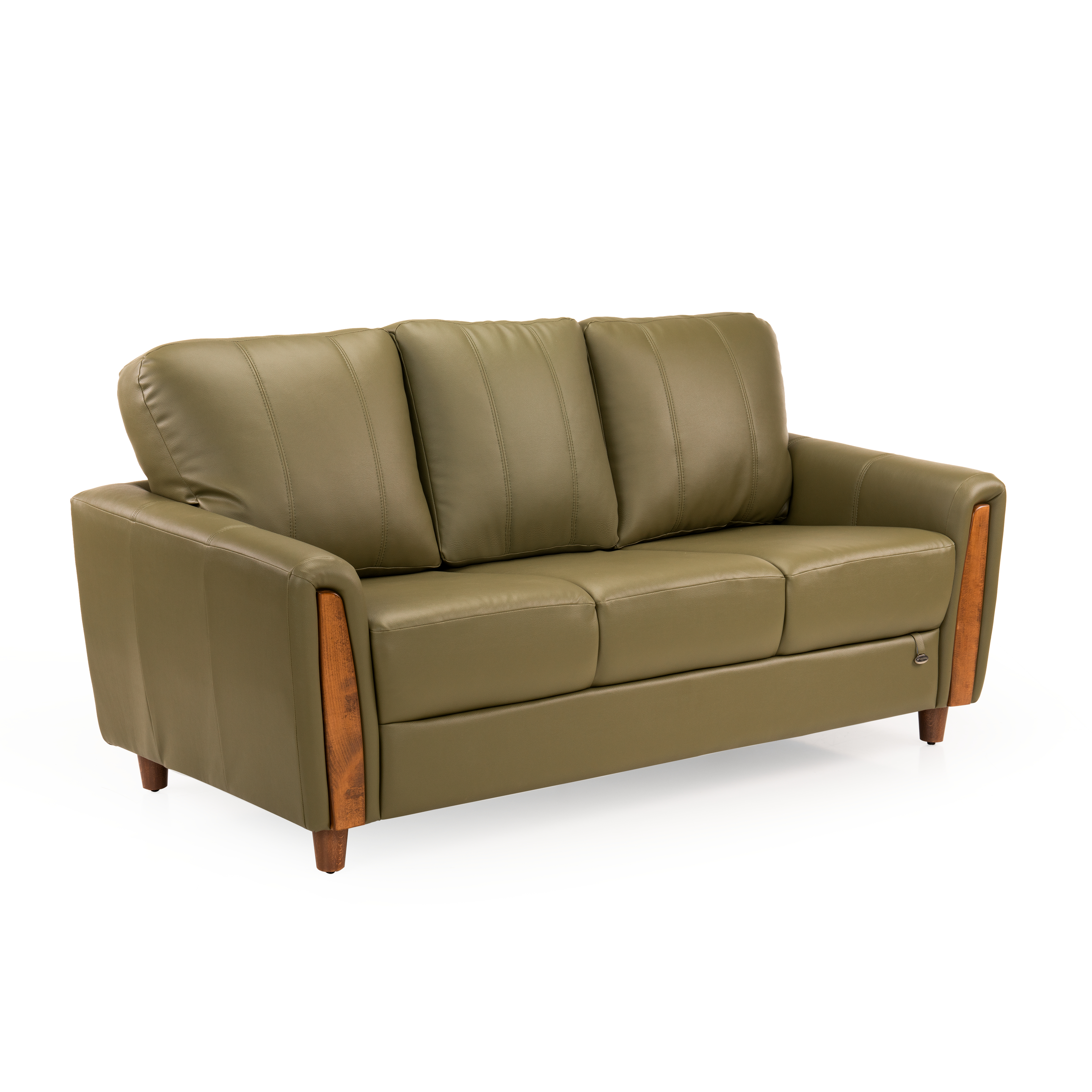 Martha Leatherette 3 Seater Sofa in Cypress Green