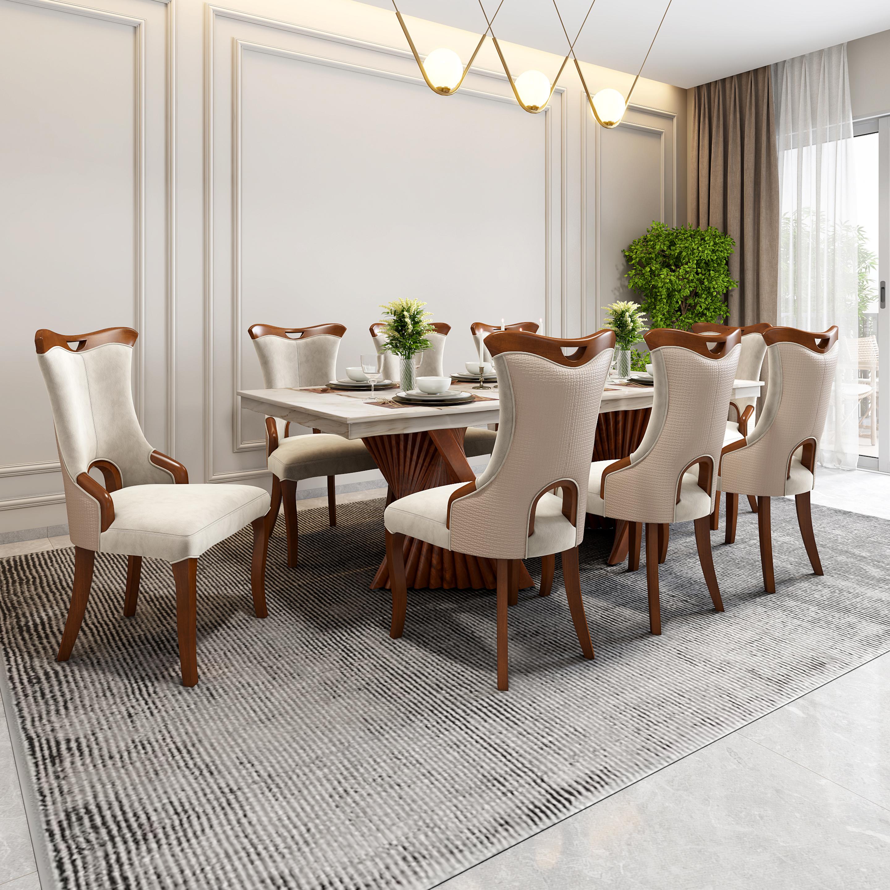 Elanor Marble Top 8 Seater Dining Set