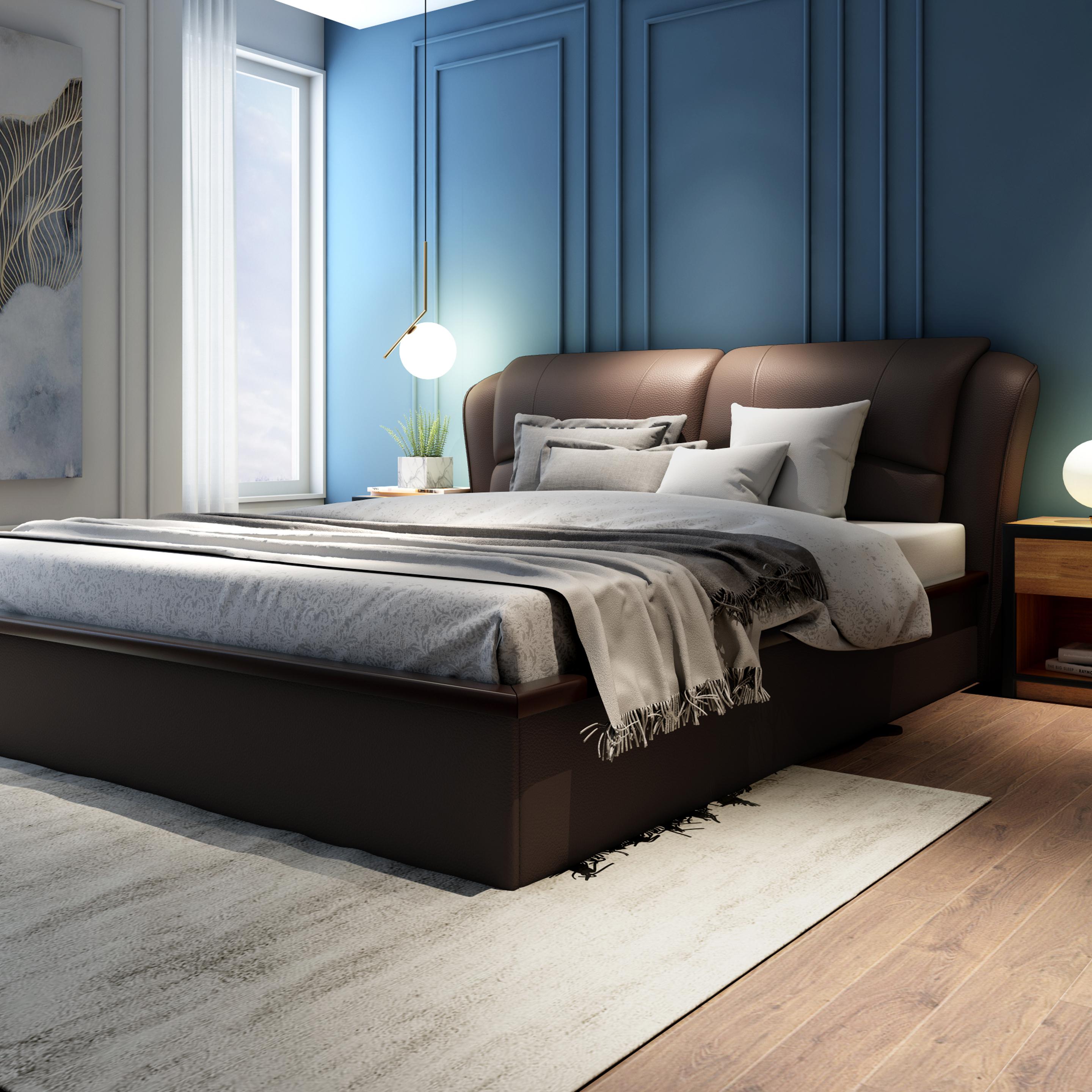 Winston Upholstered King Size Bed with Hydraulic Storage