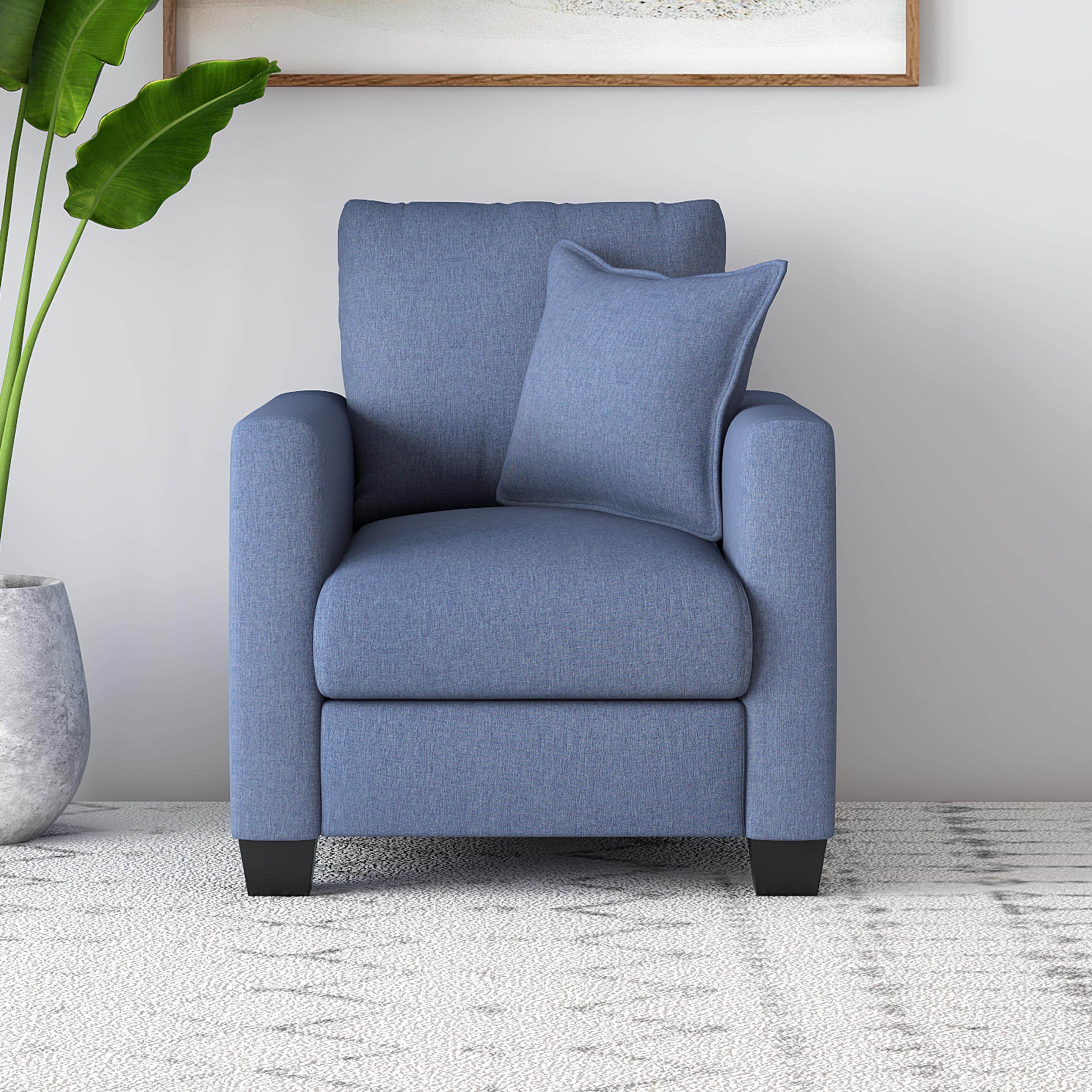 Palmer Linen 1 Seater Sofa in Turkish Blue