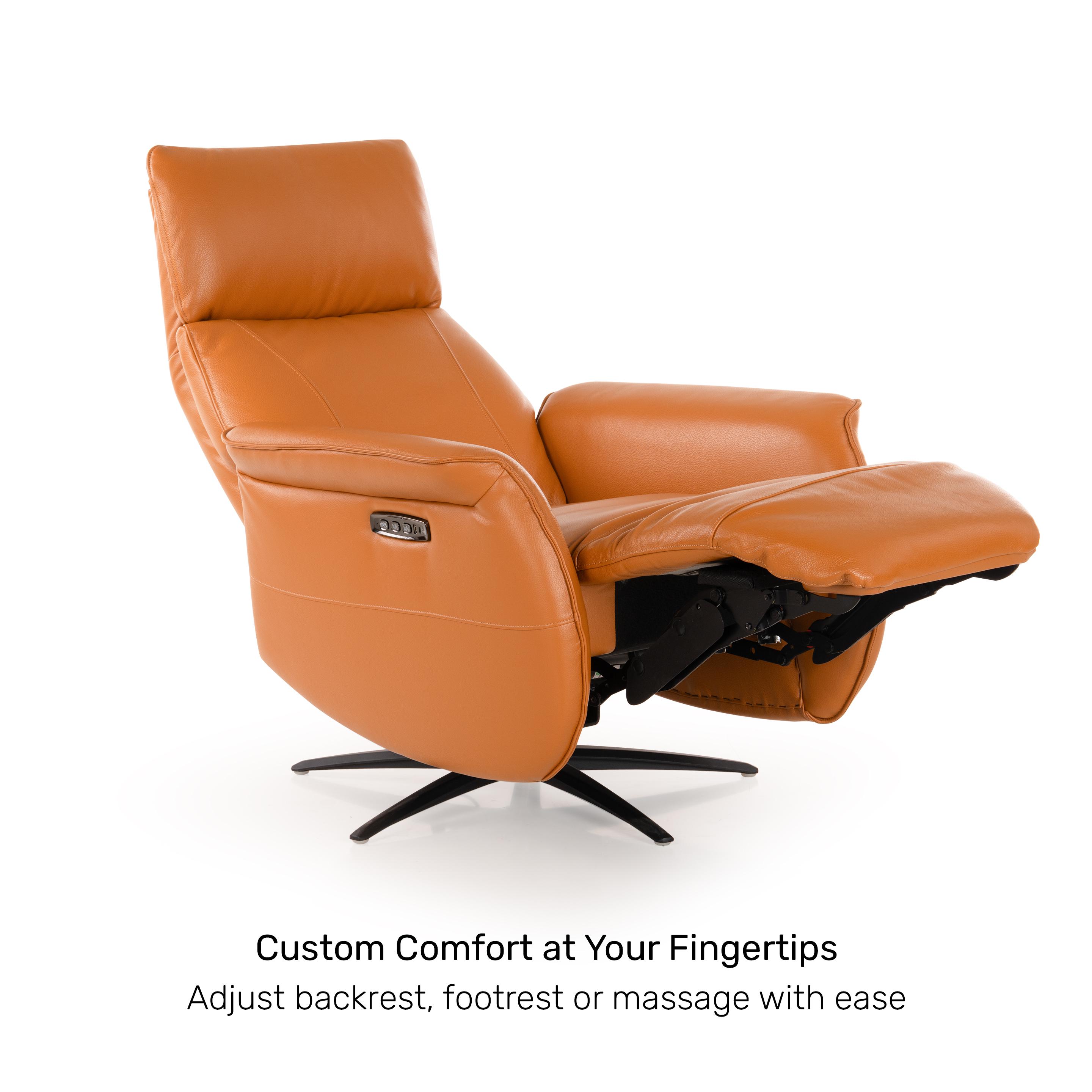 Oasis Leather Seater Power Recliner with Massager