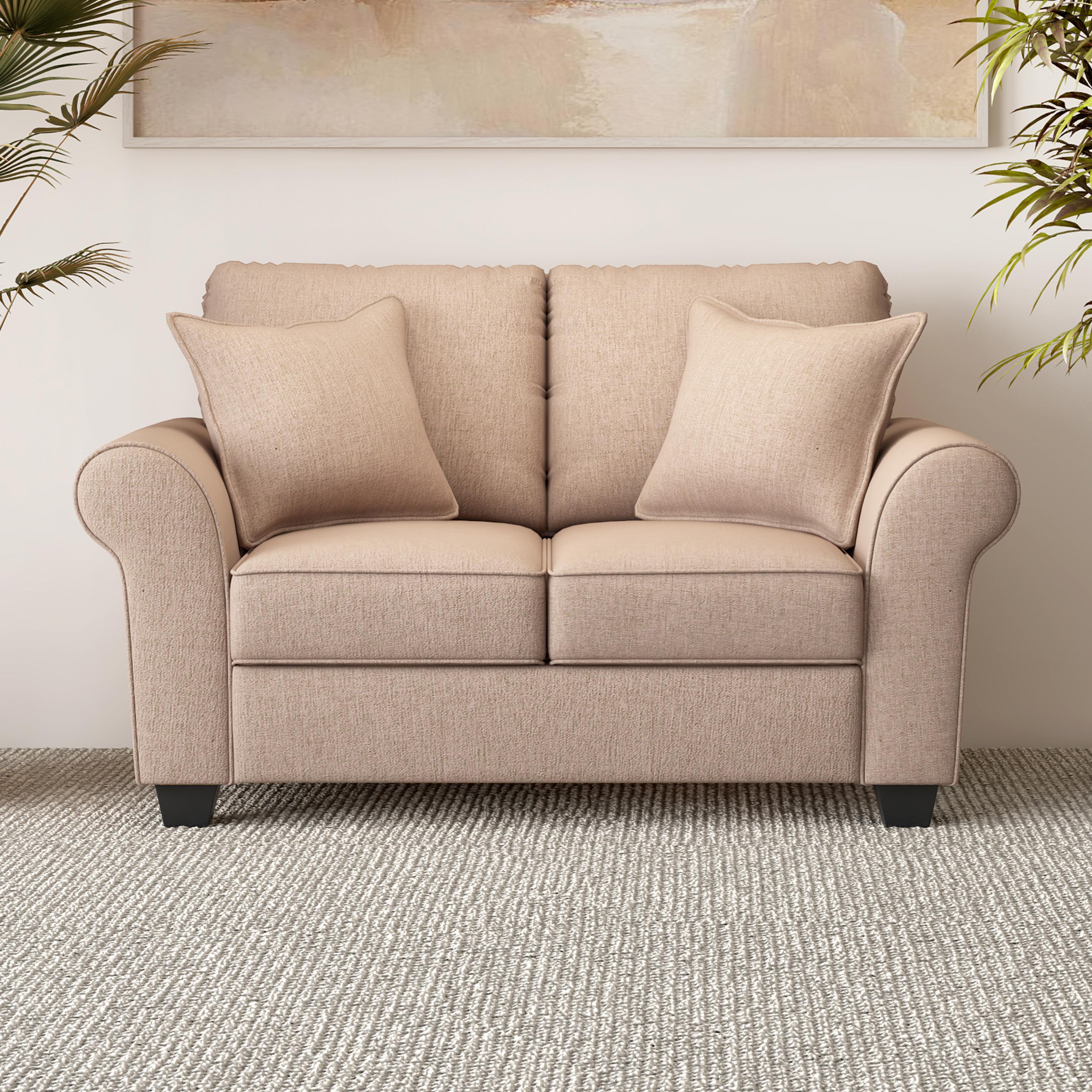 Presley Linen 2 Seater Sofa in Pecan Beige