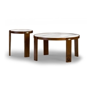 Orlenans Marble Top Coffee Tables in Two Tone - Set Of 2