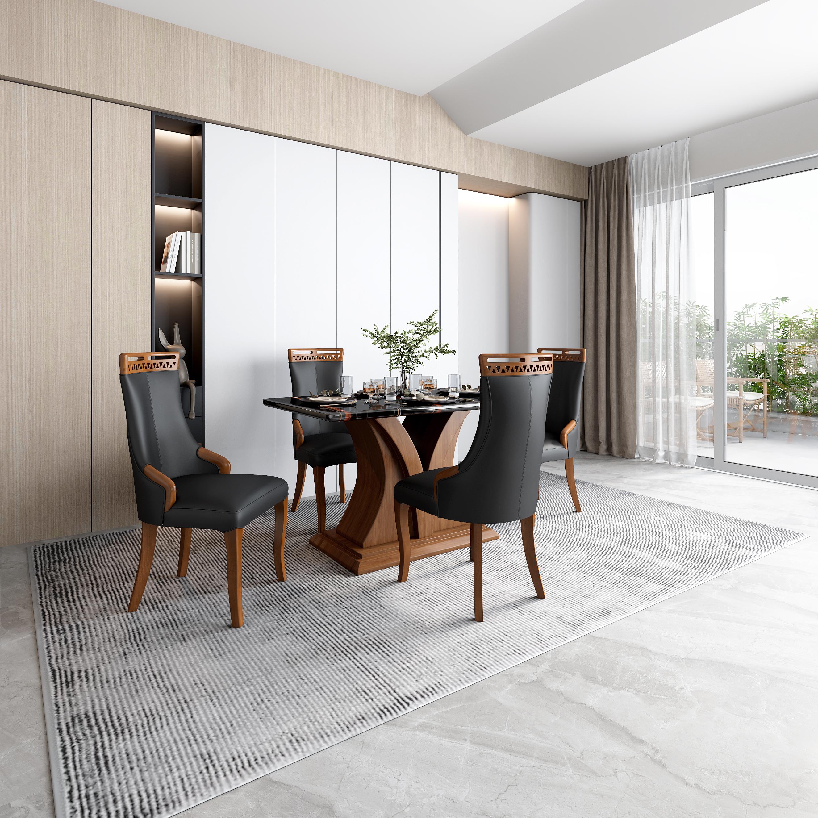 Cardinal 4 Seater Dining Set with Marble Finished Top