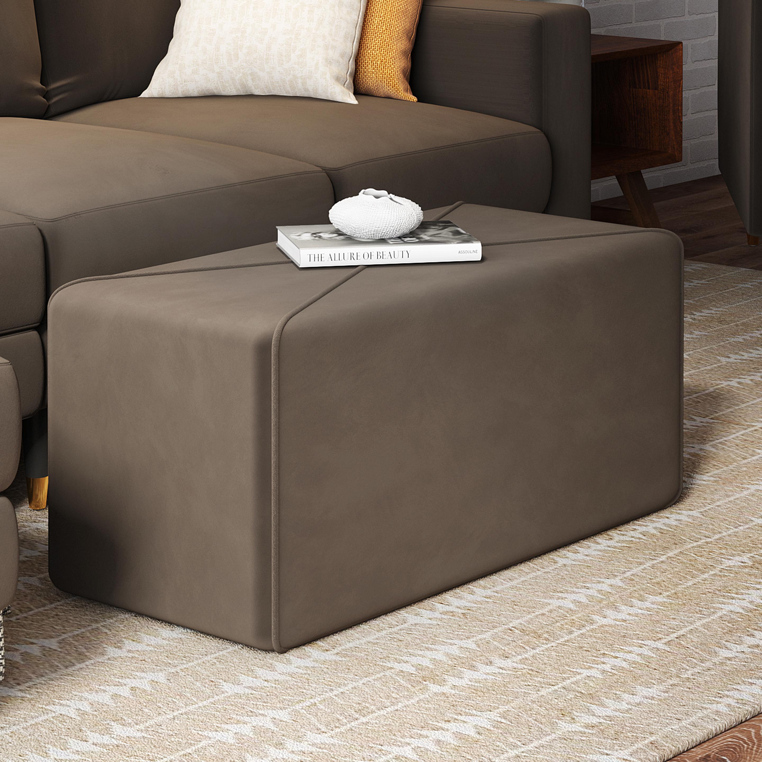 Ruth Velvet Bench in Coffee Brown