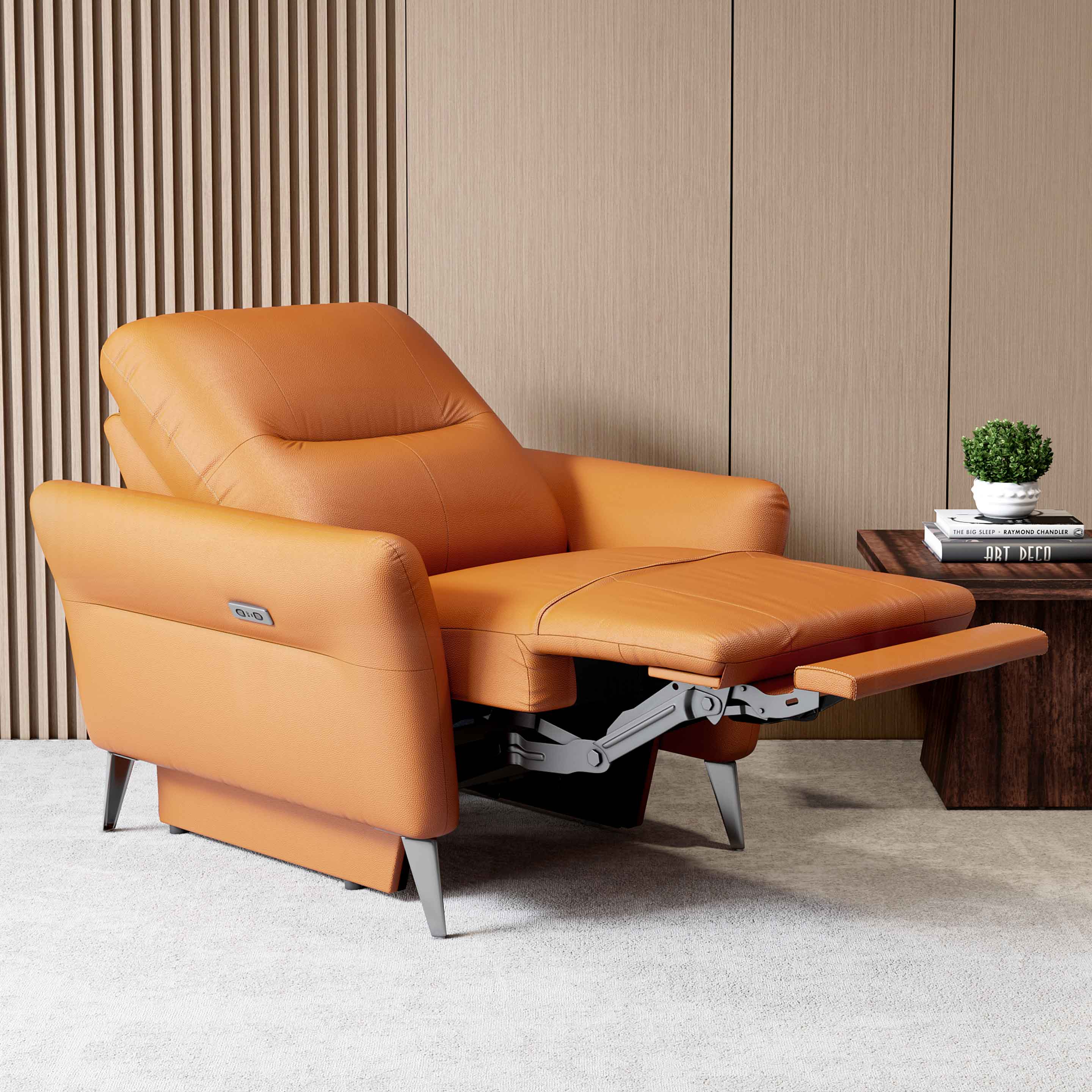 Buy Orchard One Seater Brown Leather Recliner Online at Durian