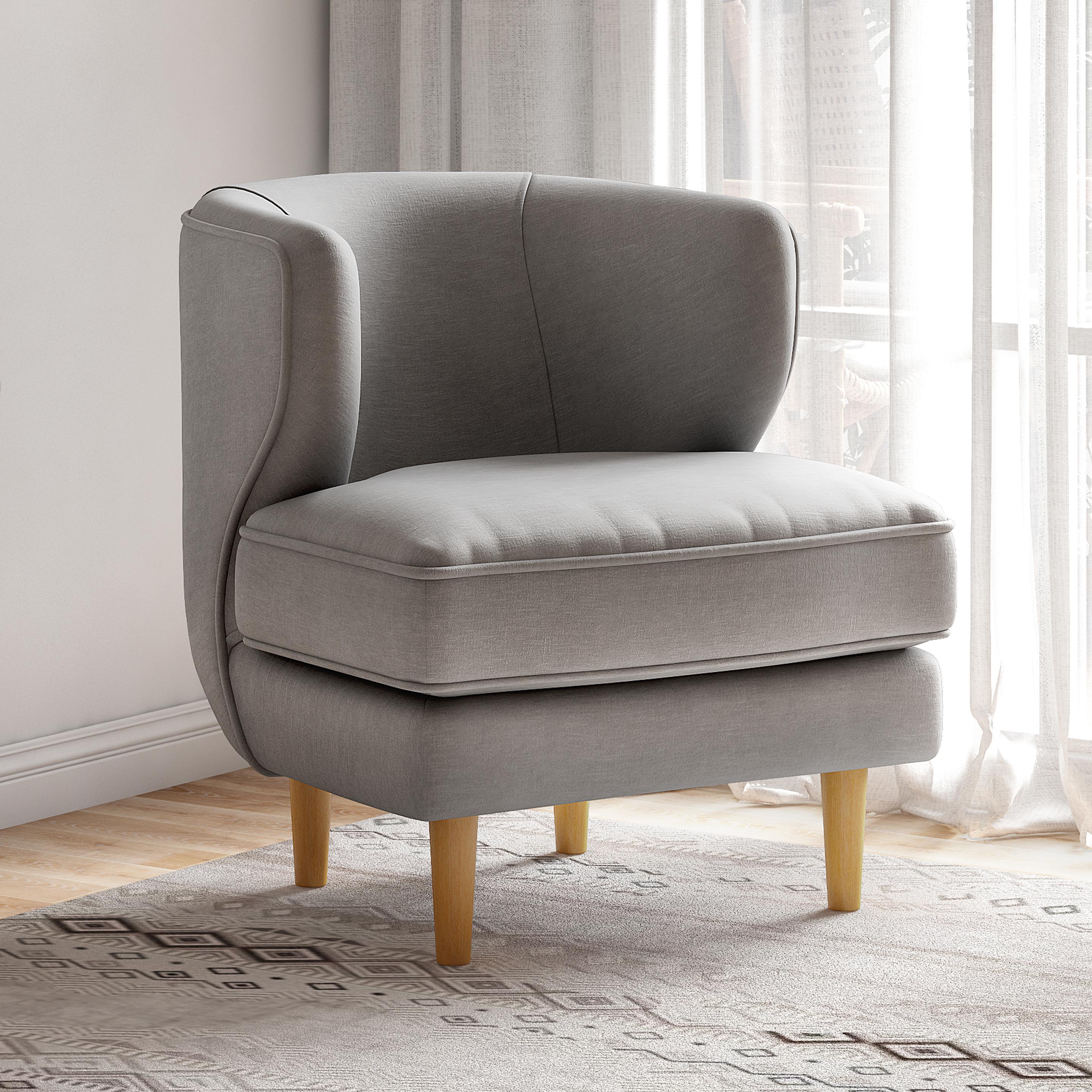 Wayne Linen Lounge Chair in Slate Grey