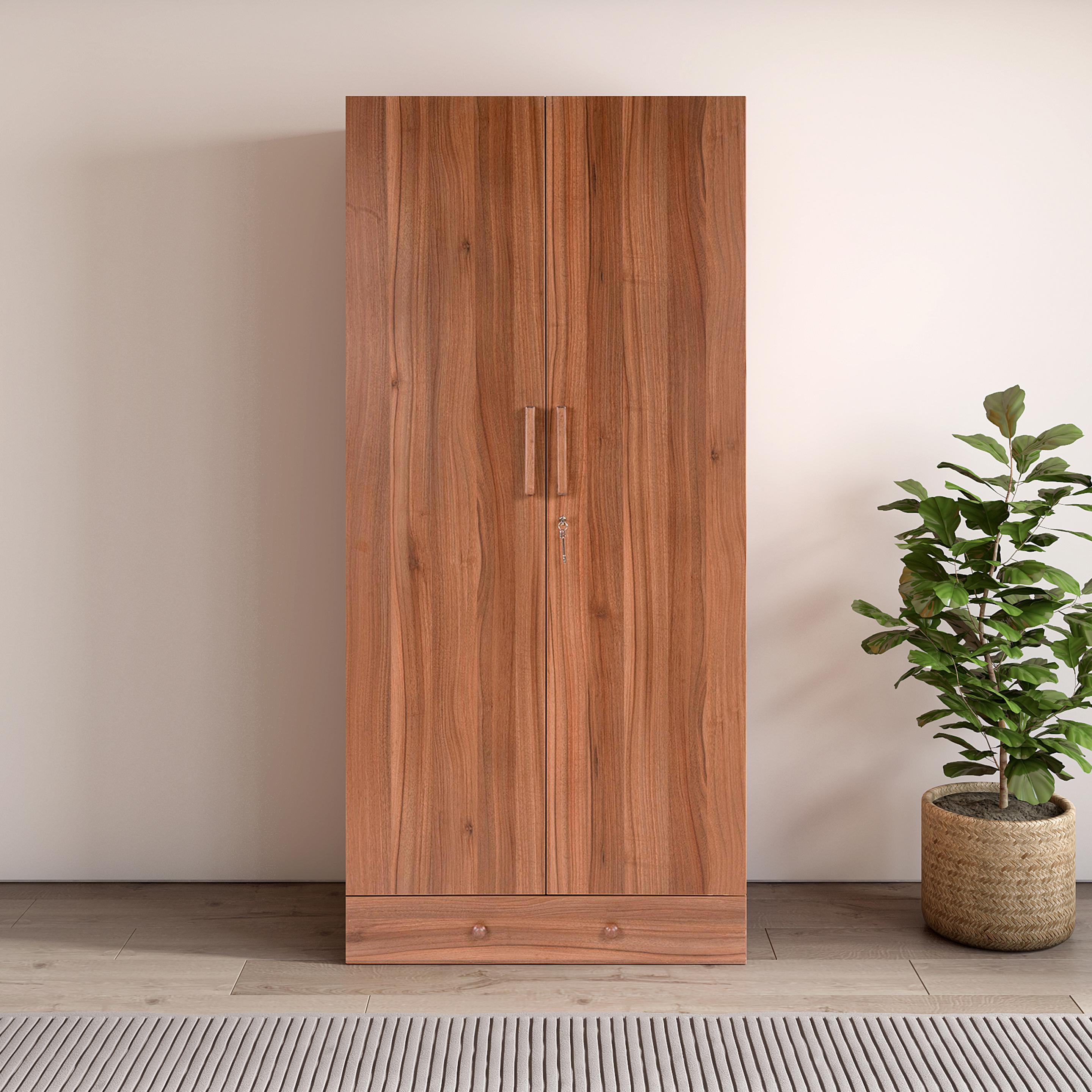 Buy Alister Walnut Brown 2 Door Wardrobe Online At Durian