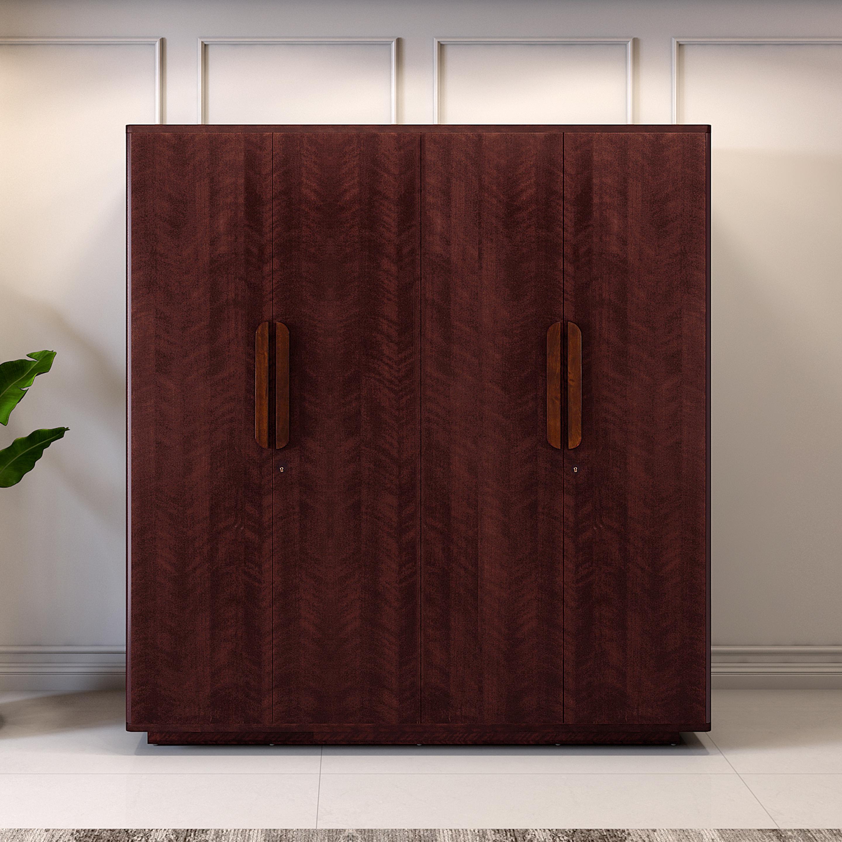 Bolton 4 Door Wardrobe in Omaha Cherry Finish