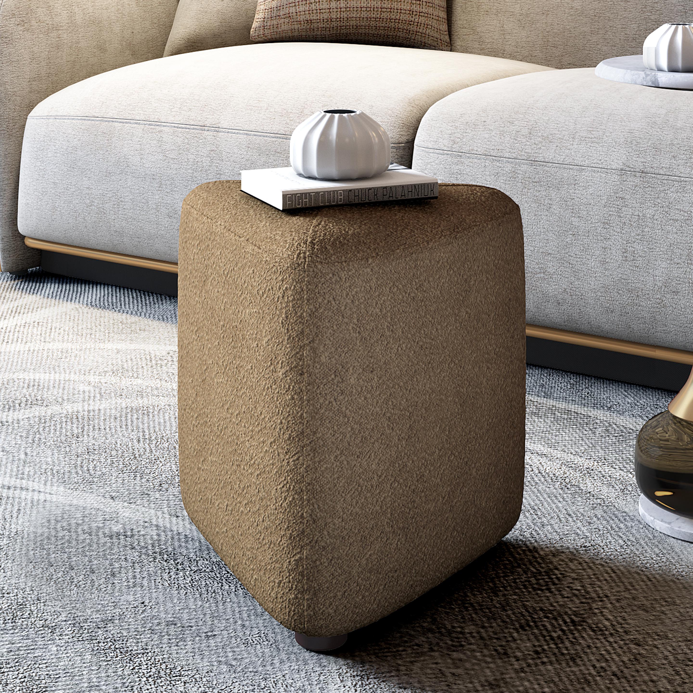 Remy Boucle Pouffe in Almond Brown