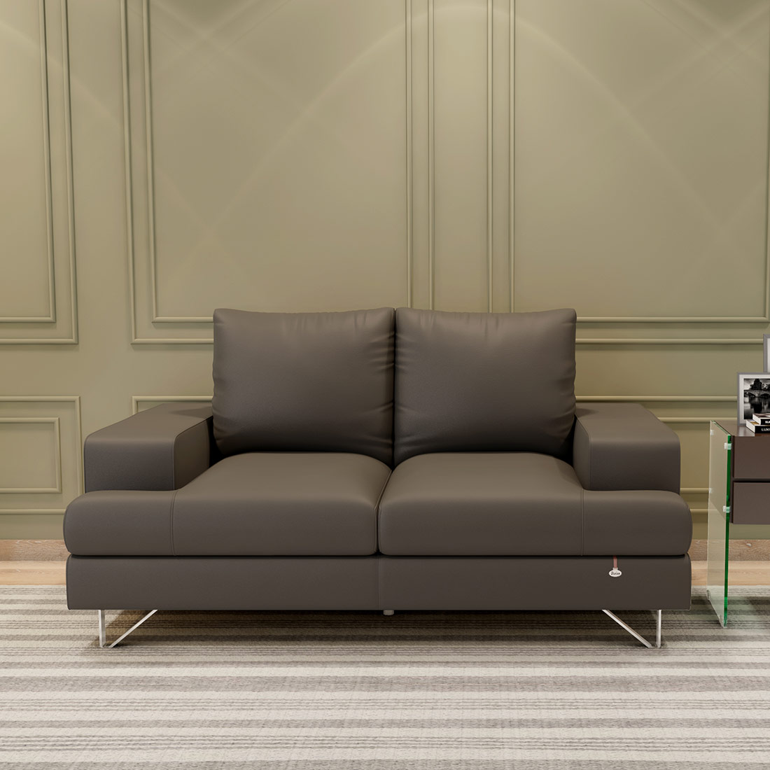 Benjamin Leatherette -  2 Seater Sofa in Ash Grey