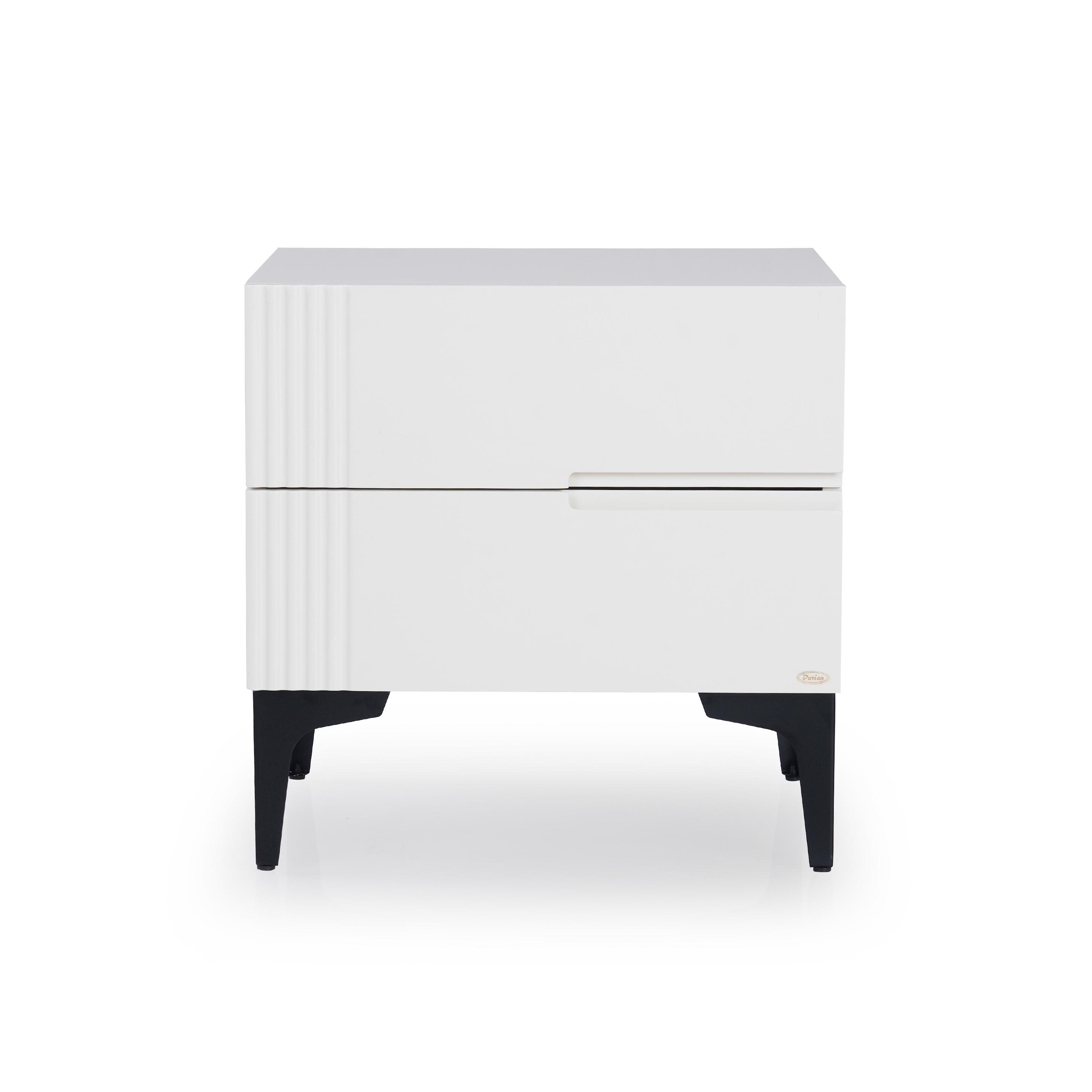 Buy Perth White Engineered Wood Bedside Table Online at Durian