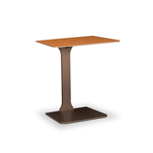 Garett Metal C Shaped Side Table with Saddle Leather Top