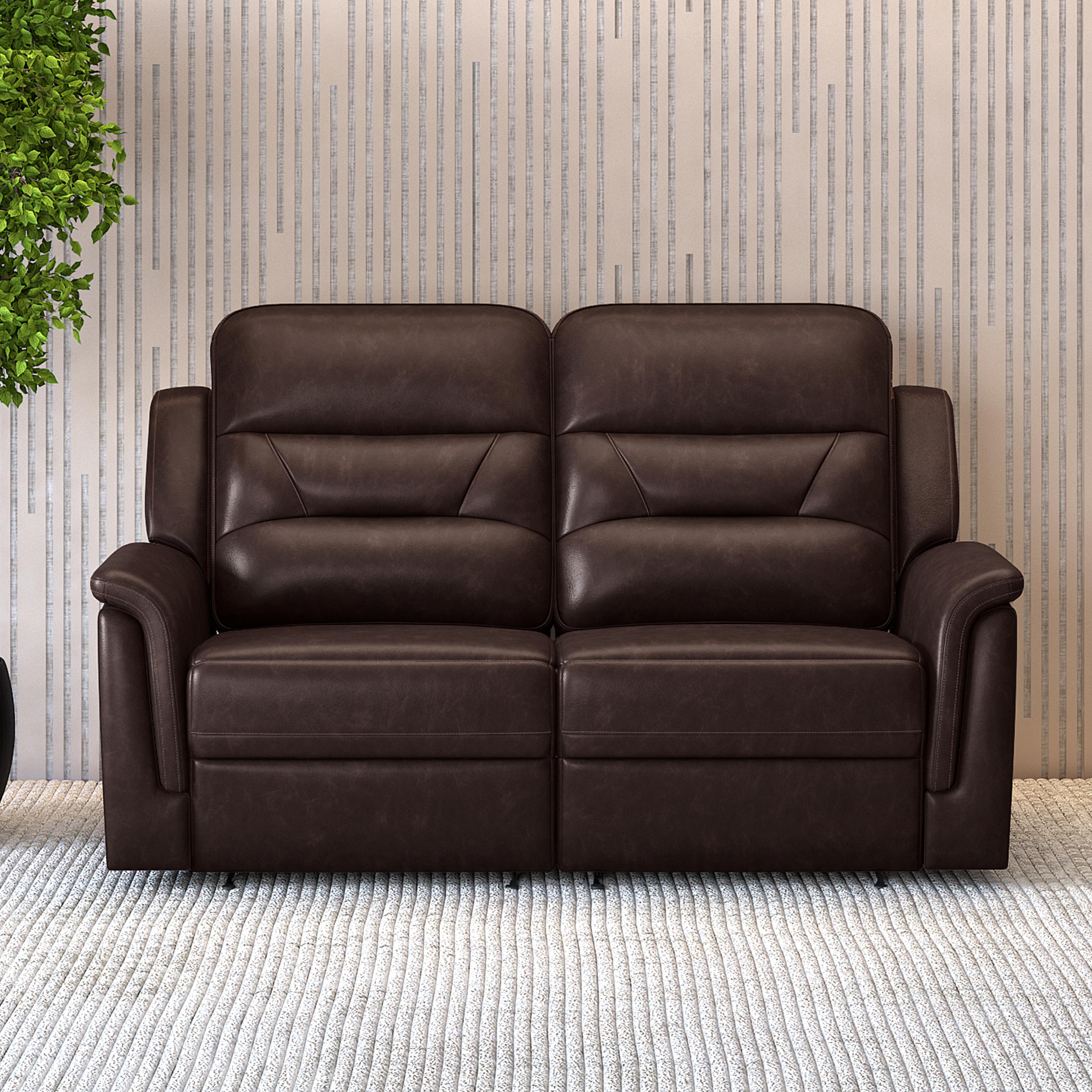 Valerano Leather 2 Seater Reclining Sofa with Infinite Locking Positions