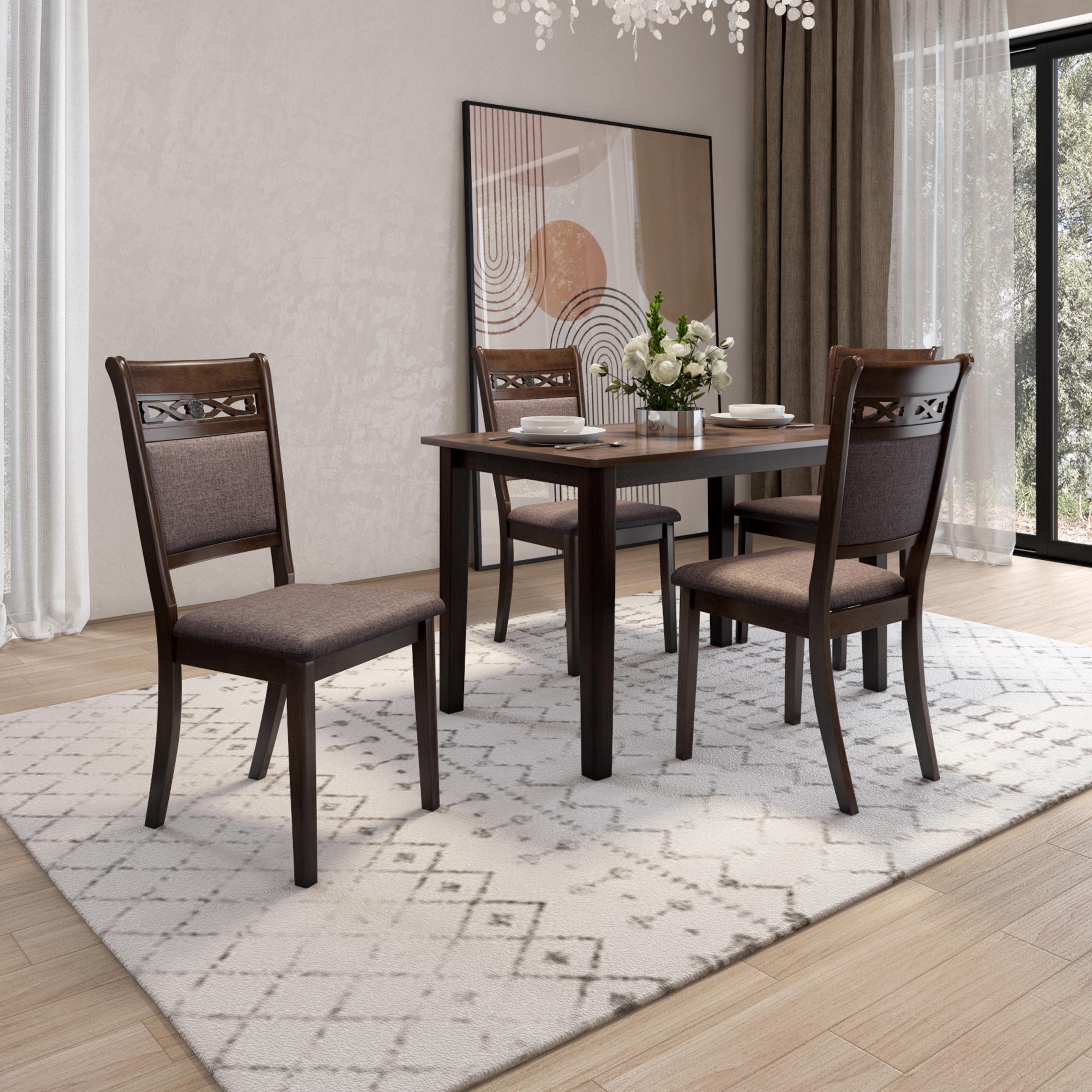 Havelock Veneer 4 Seater Dining Set in Coffee Brown