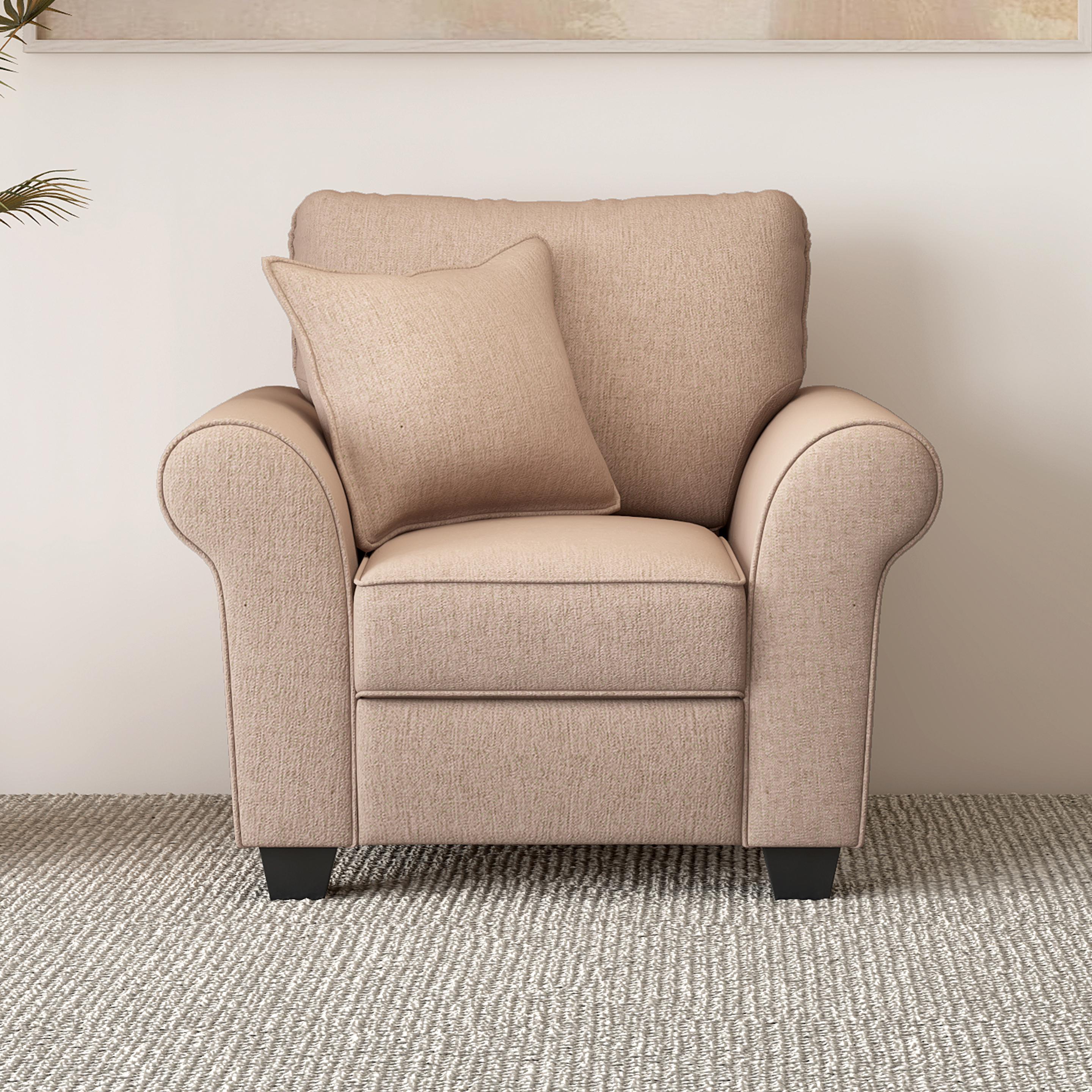 Presley Linen 1 Seater Sofa in Pecan Beige
