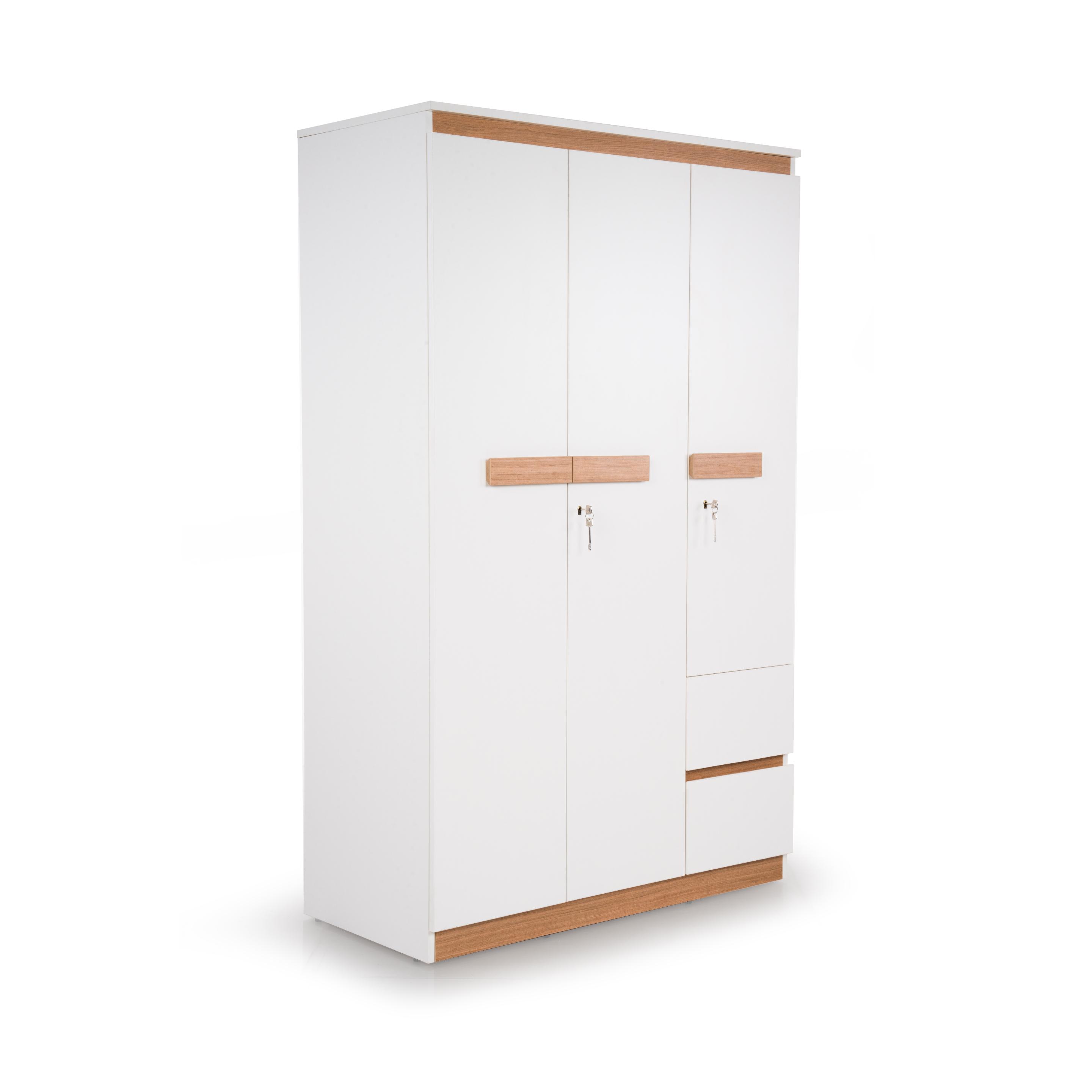 Juda 3 Door Wardrobe in Frosty White