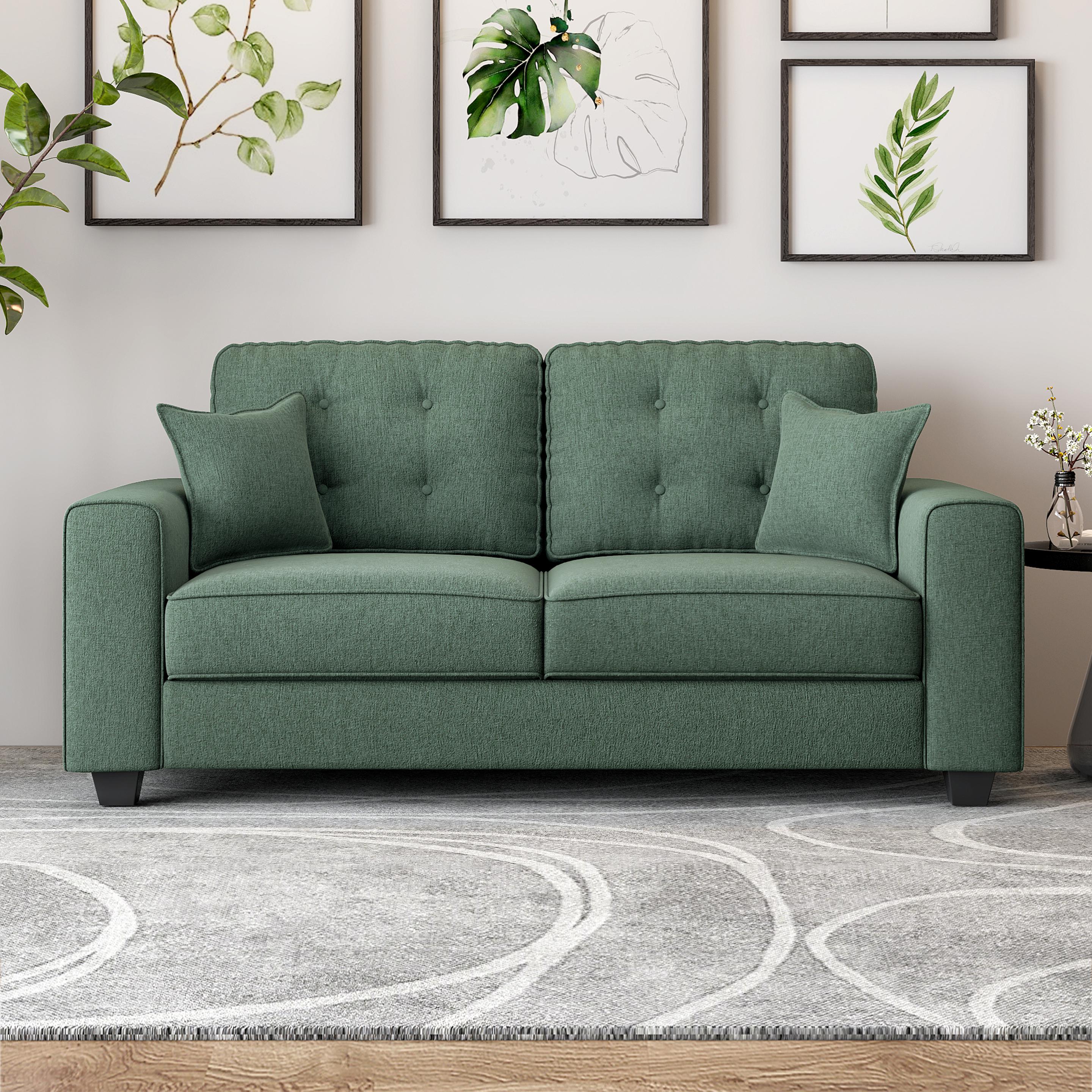 Payton Linen 3 Seater Sofa in Fern Green