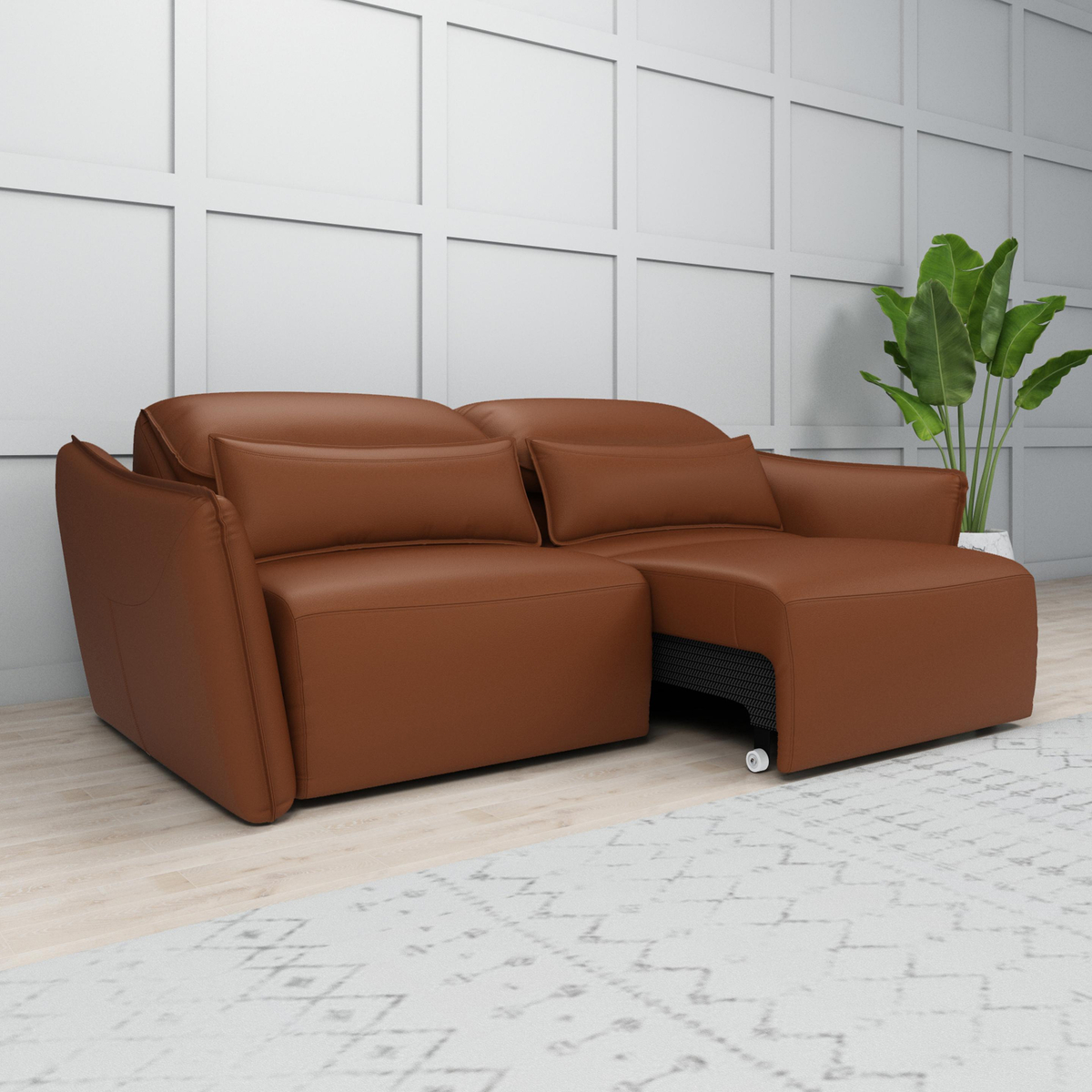 Serena Leatherette 3 Seater Power Sofa with Extendable Seat