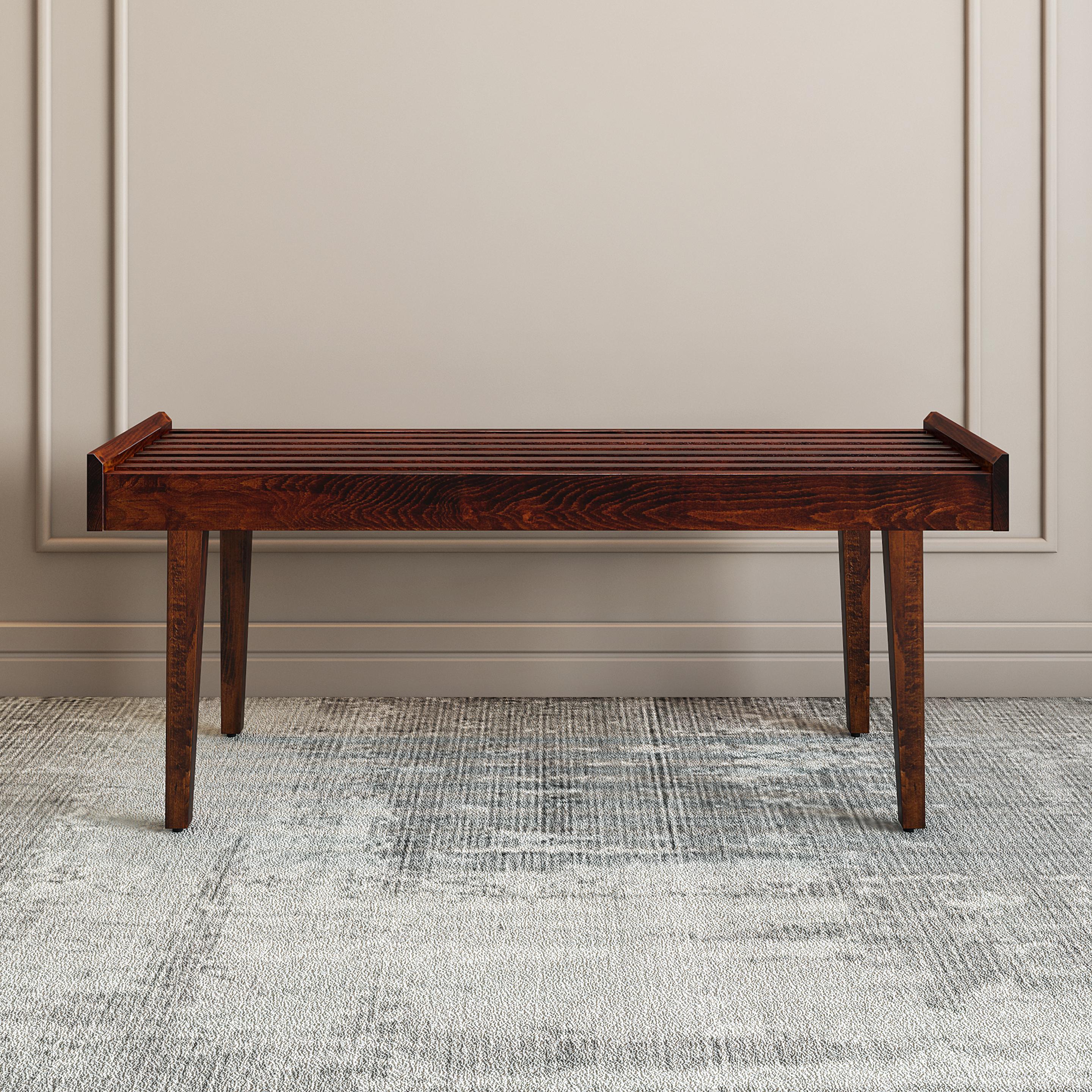 Elmer Solid Wood Bench in Dark Oak Finish
