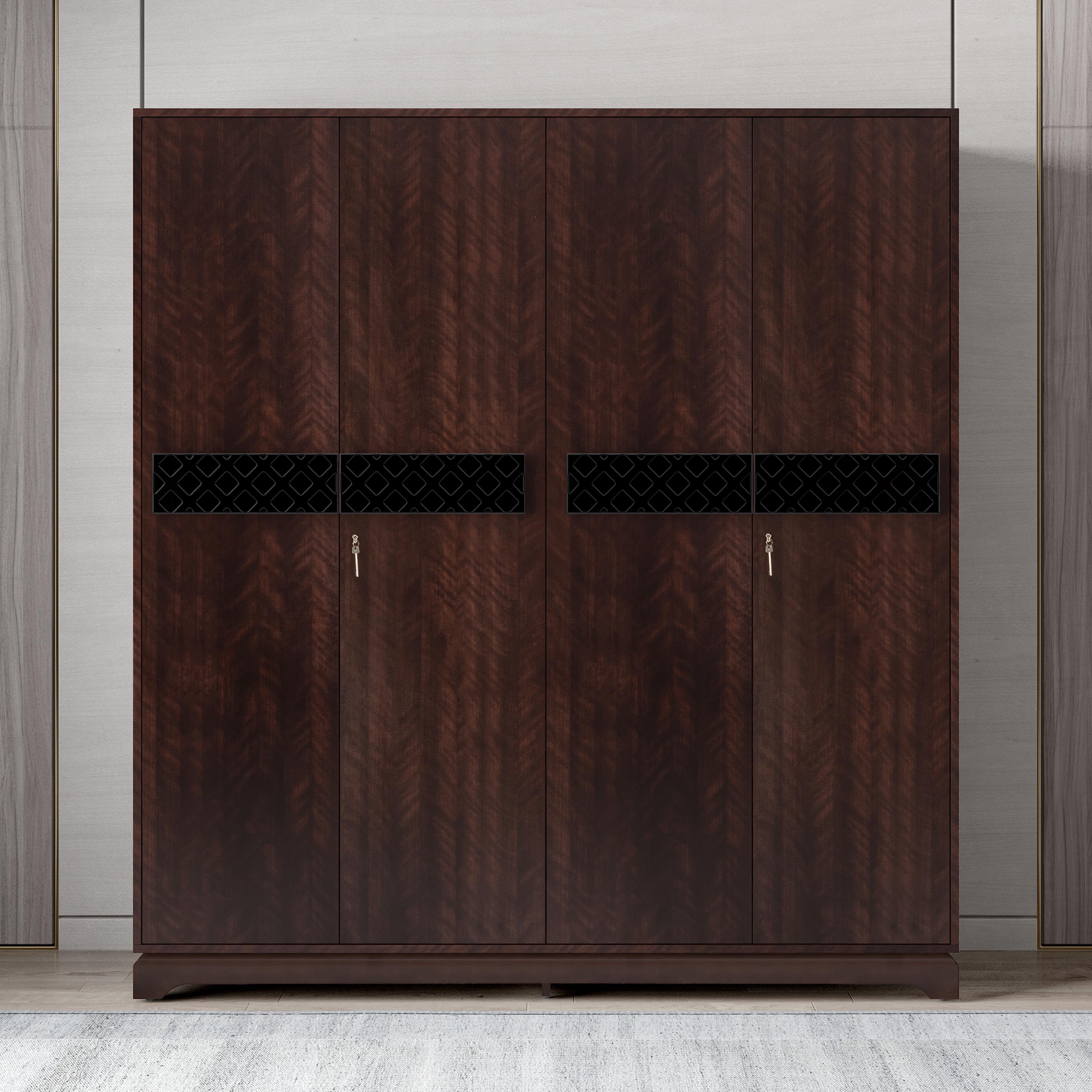 Madeline 4 Door Wardrobe in Omaha Cherry Finish
