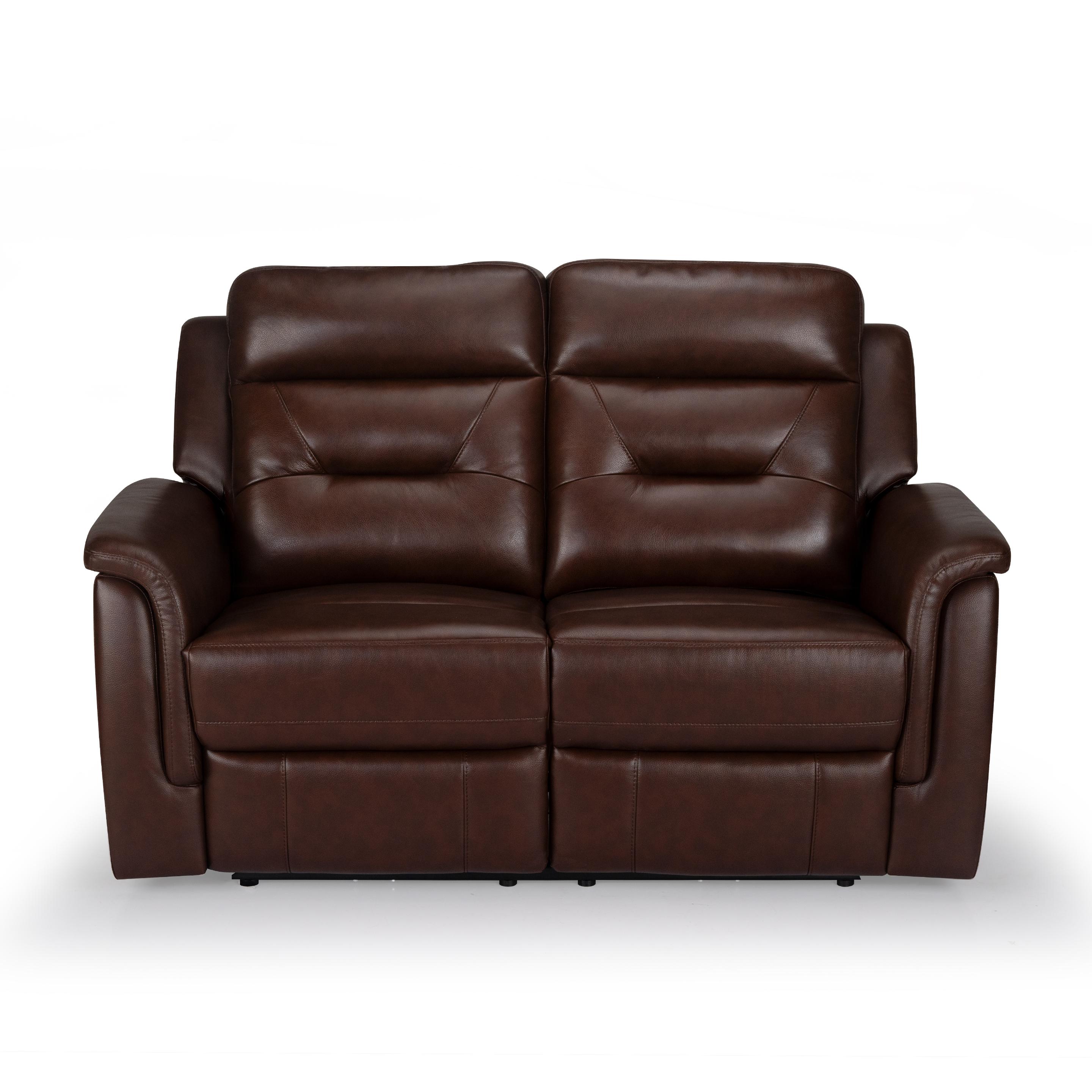 Buy Valerano Coffee Brown Two Seater Leather Recliner at Durian