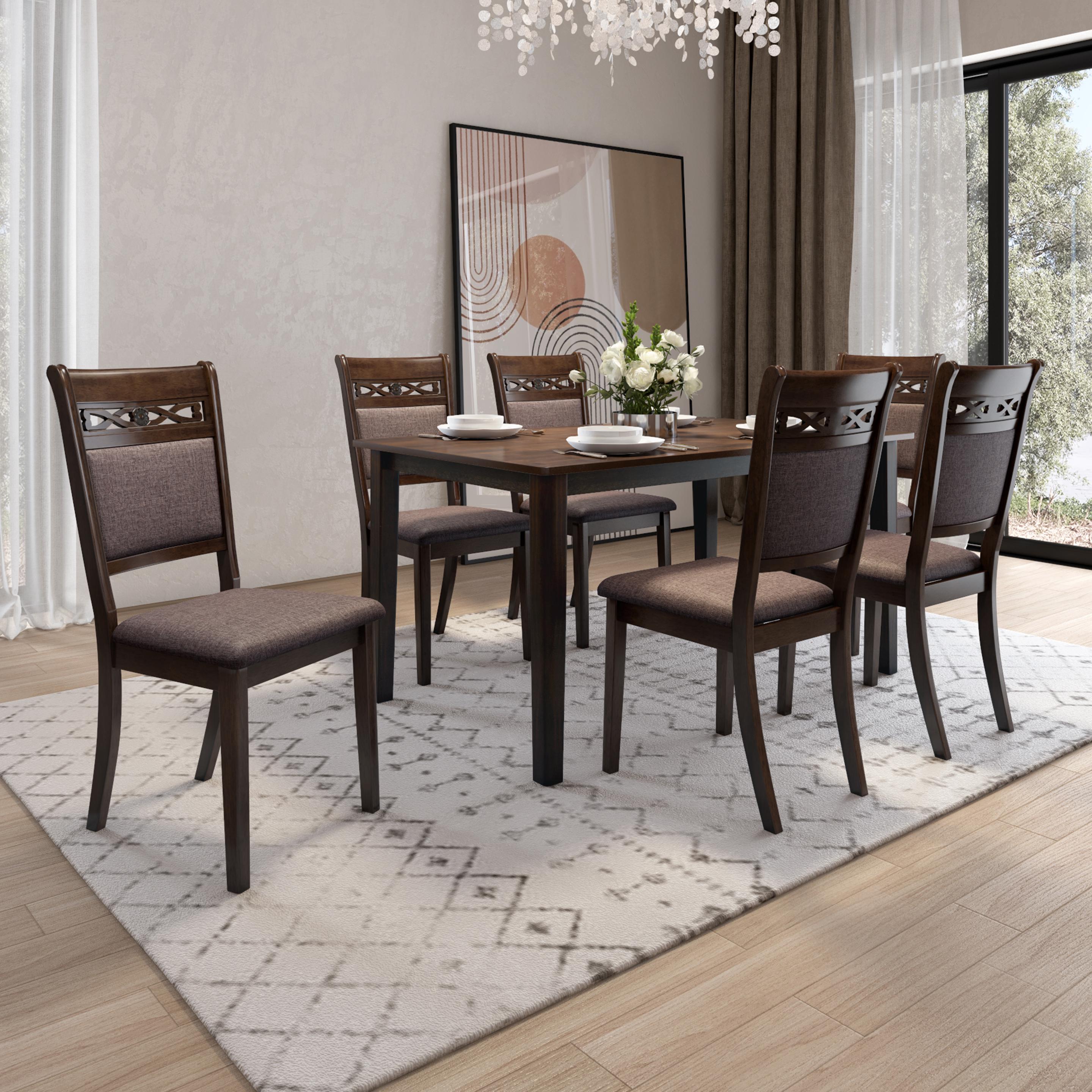 Havelock Veneer 6 Seater Dining Set in Coffee Brown