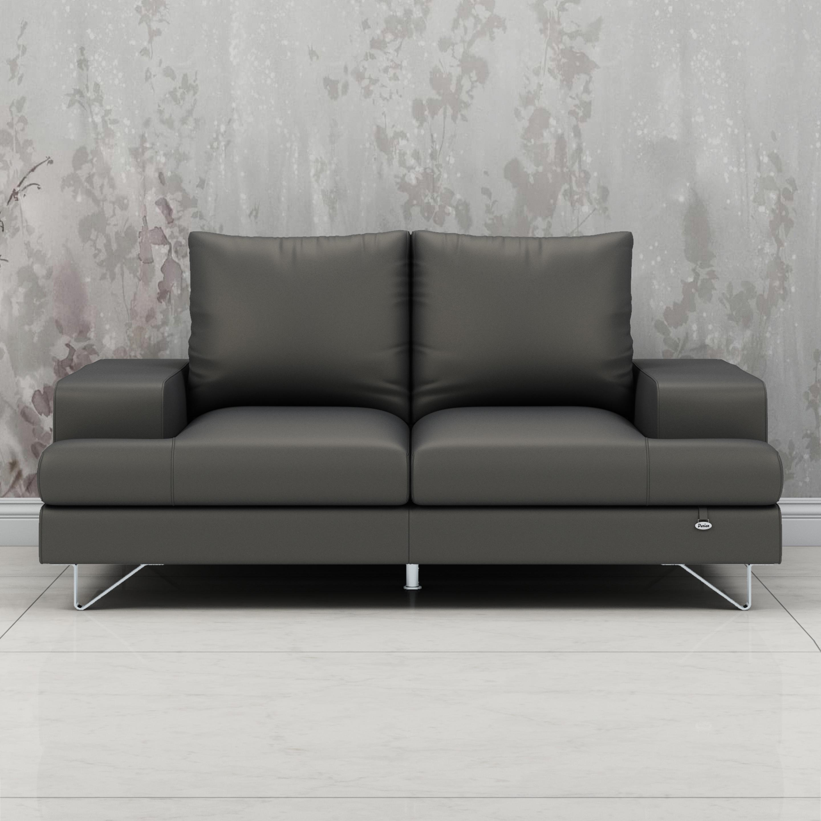 Buy Benjamin 2 Seater Slate Grey Leatherette Sofa Online at Durian