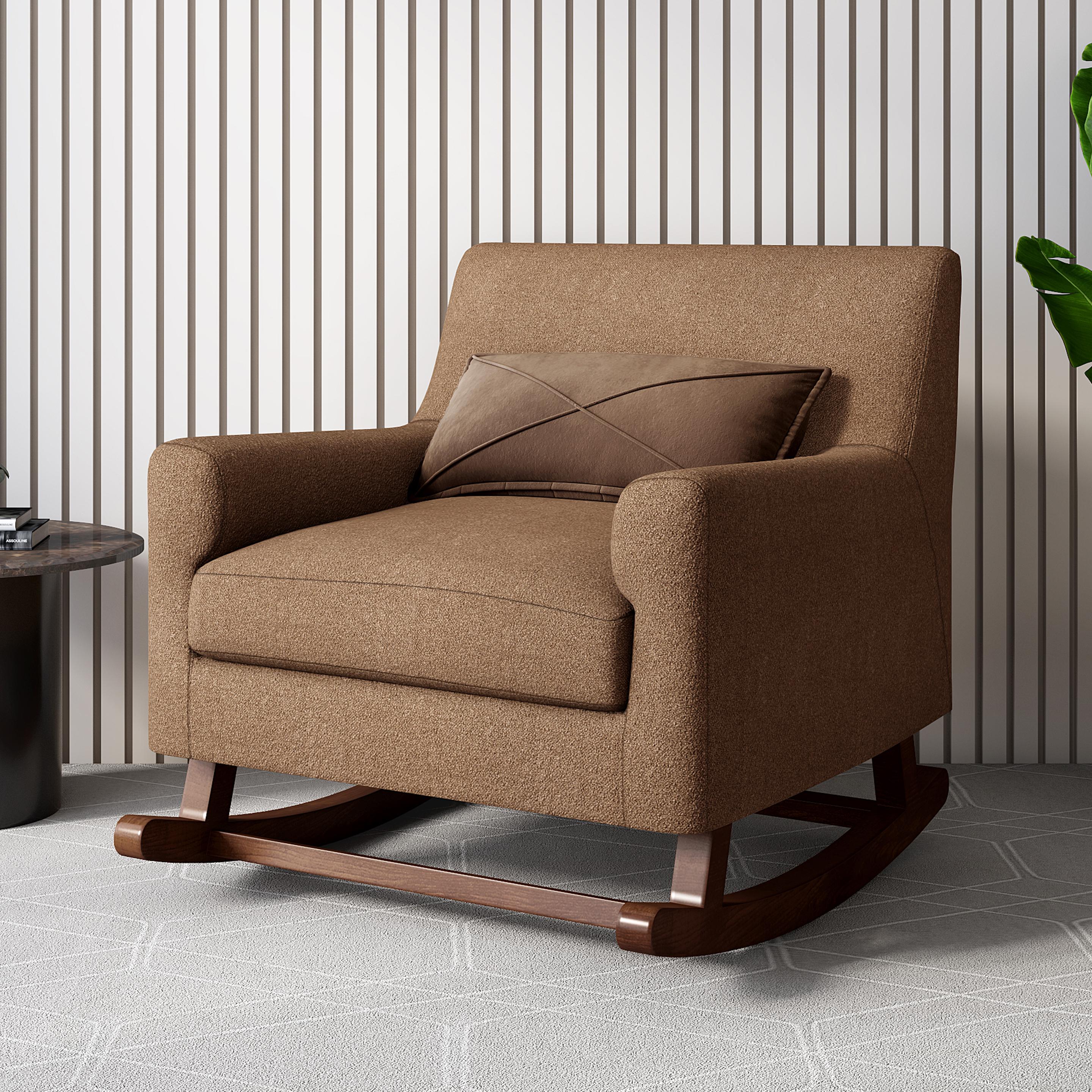 Melania Boucle Rocking Chair in Cigar Brown