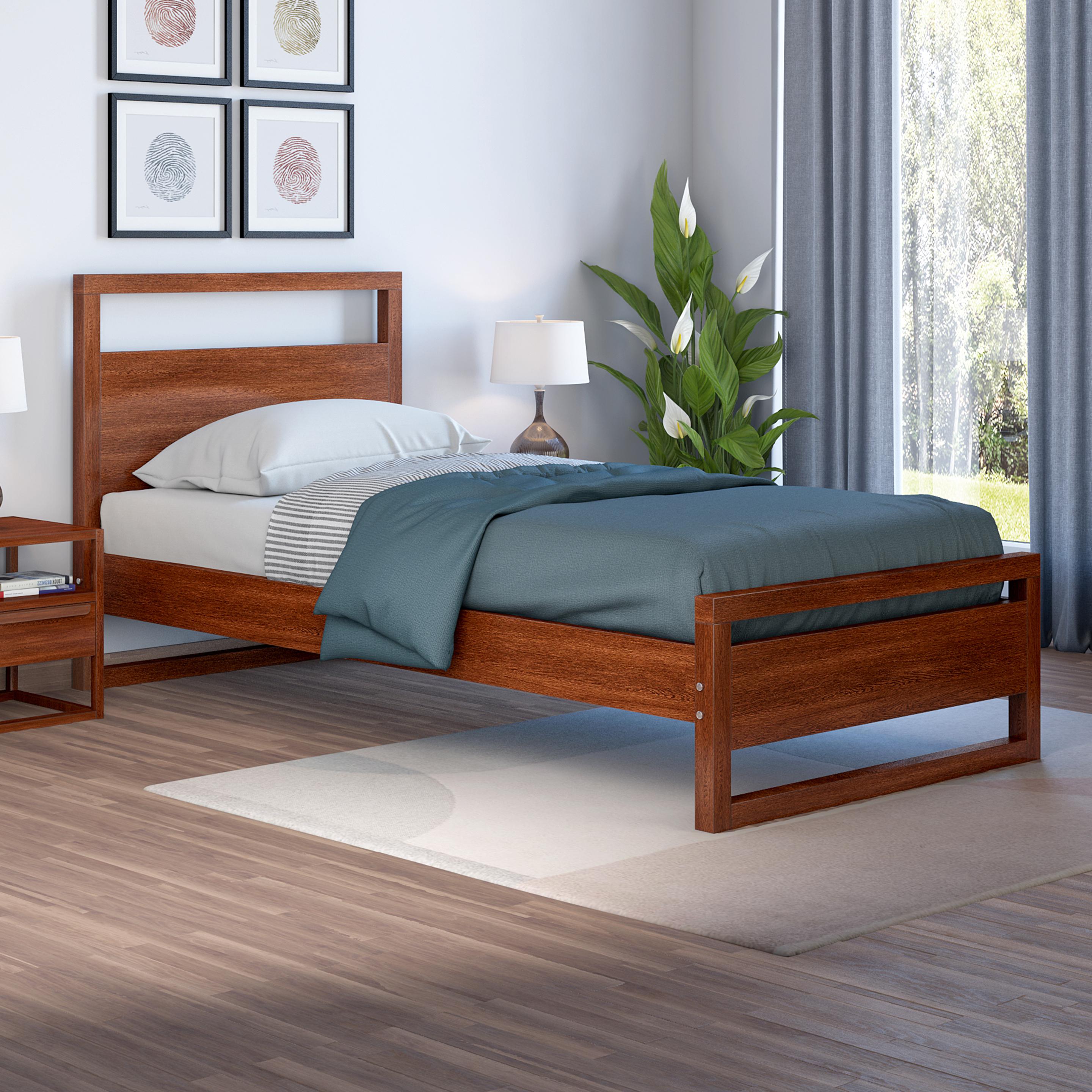 Turner Solid Wood Single Bed with Memory Foam Mattress