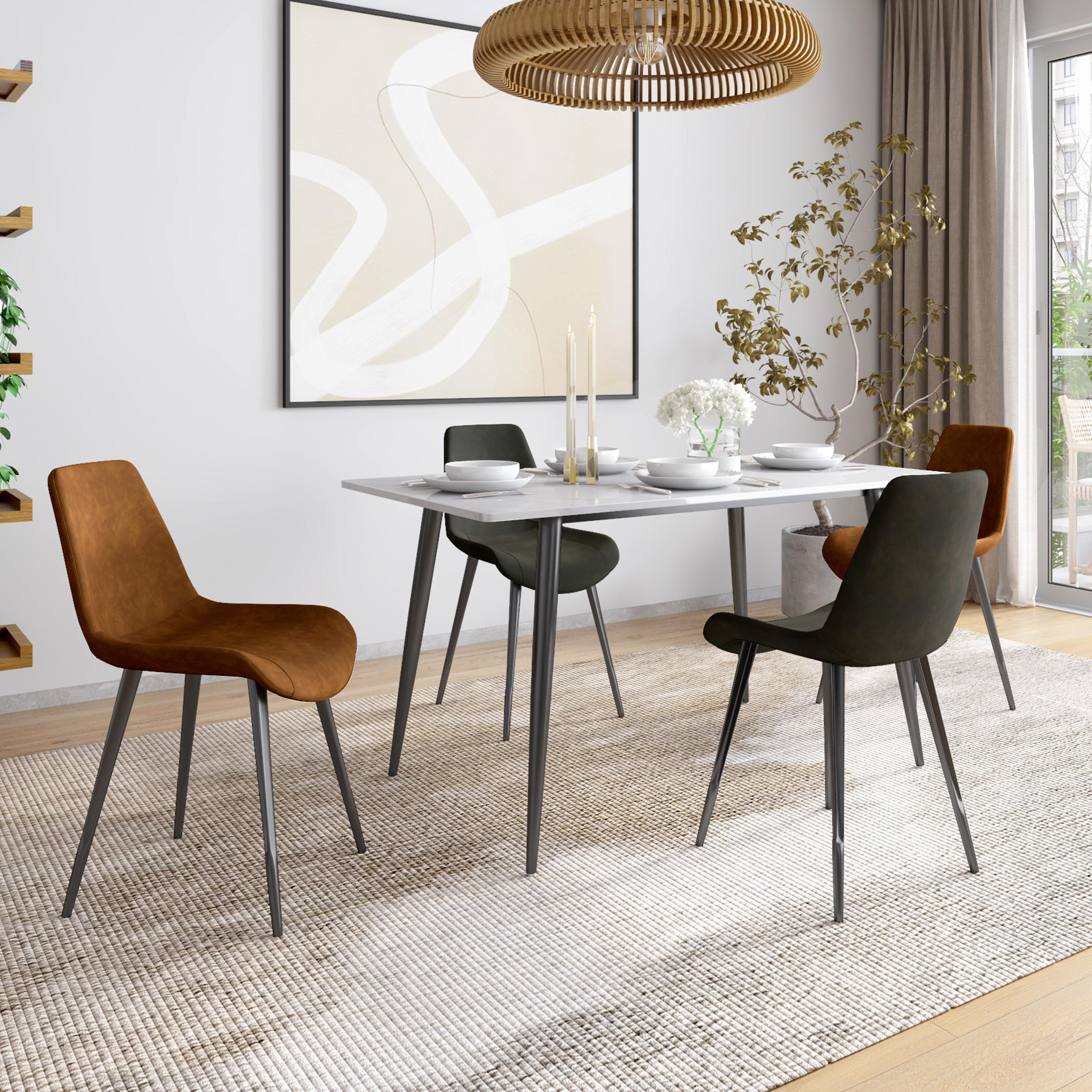 Beryl 4 Seater Dining Set with Marble Finished Top