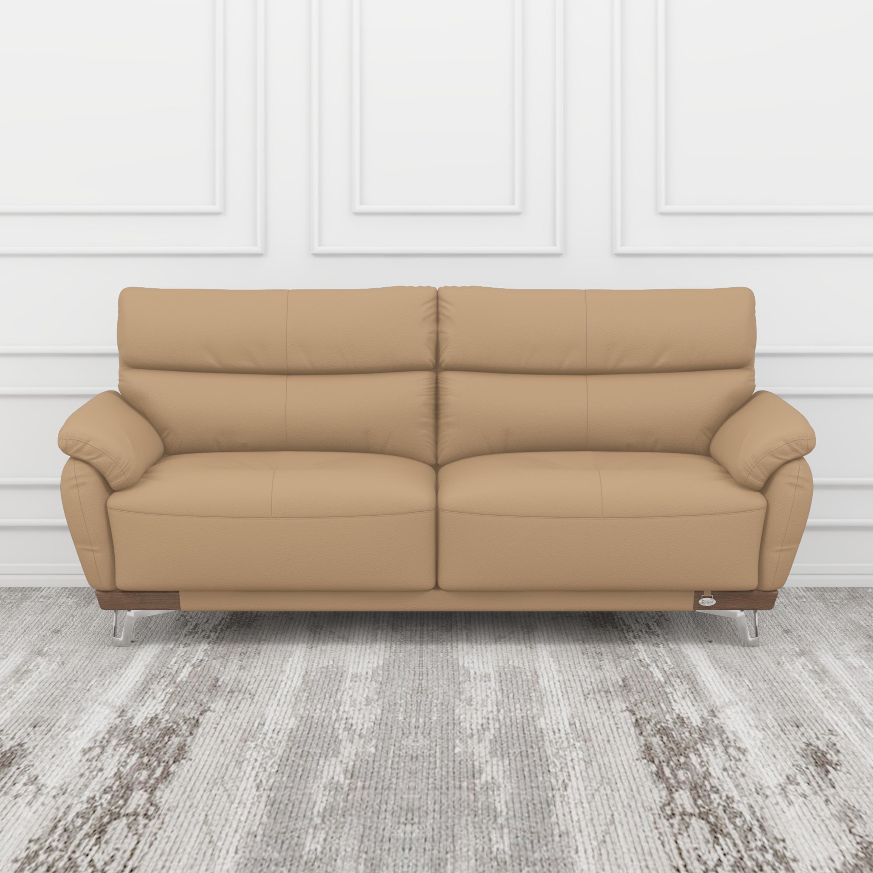 Buy Perry Three Seater Mushroom Beige Leather Sofa Online Durian