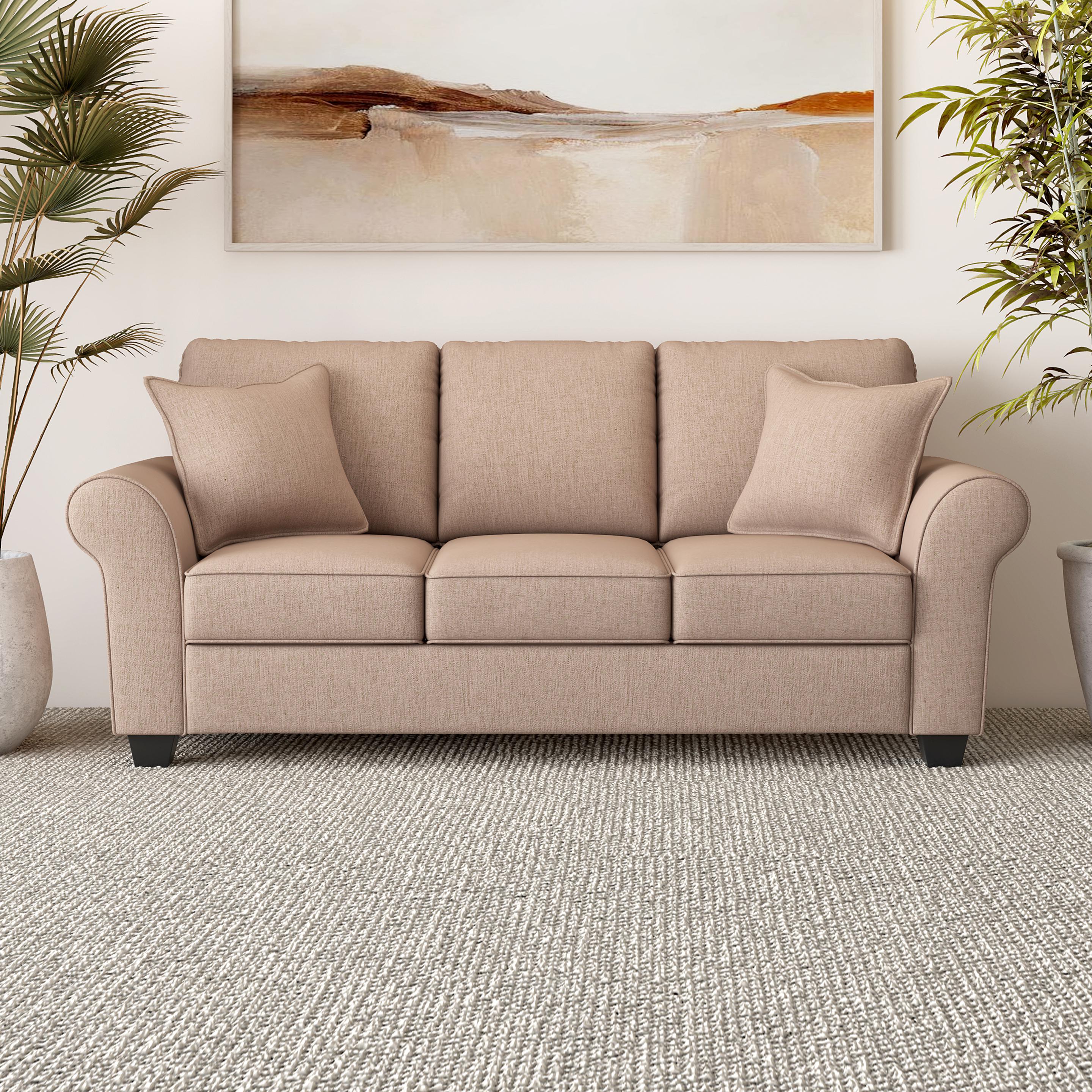 Presley Linen 3 Seater Sofa in Pecan Beige
