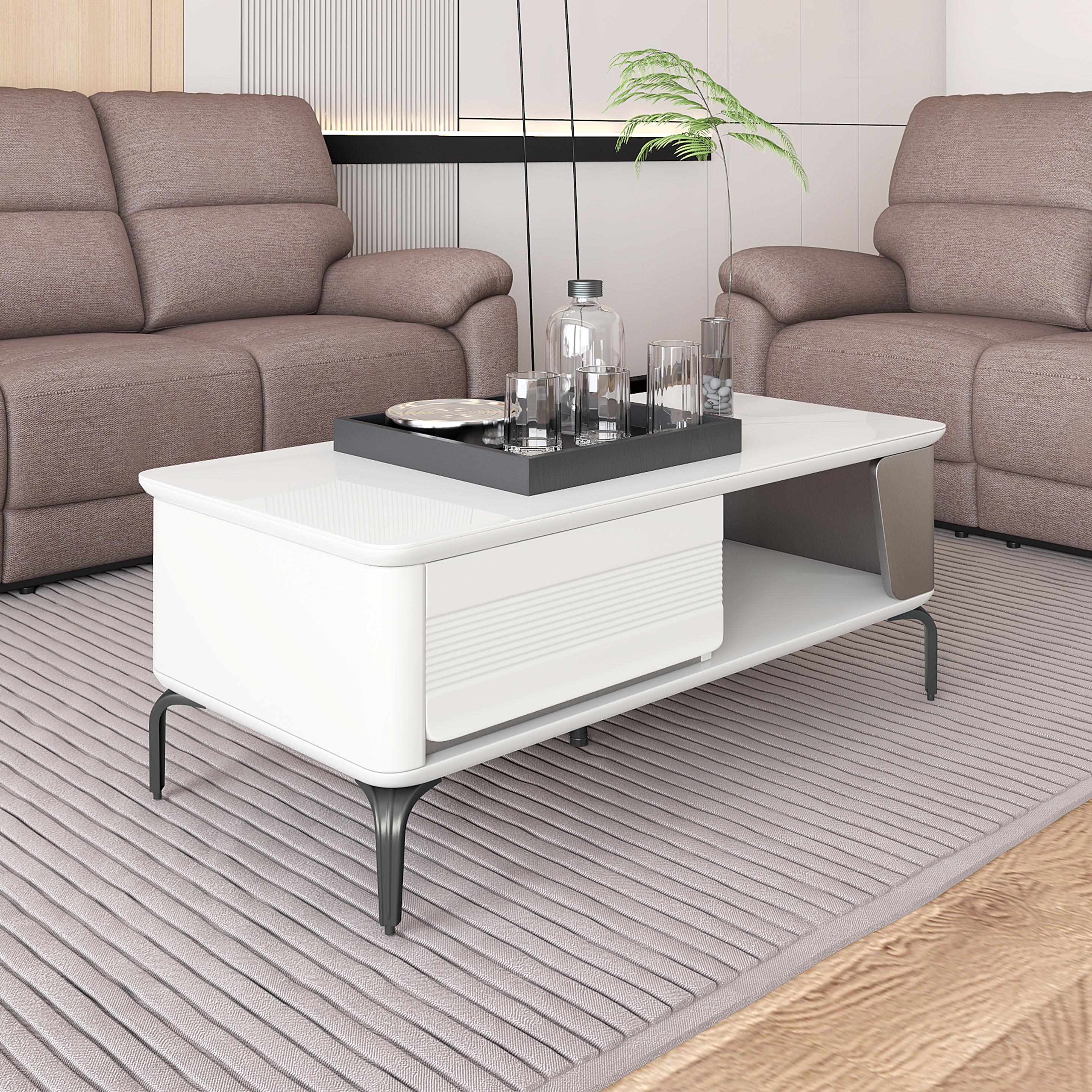 Carla Coffee & Center Table with Marble Finished Top