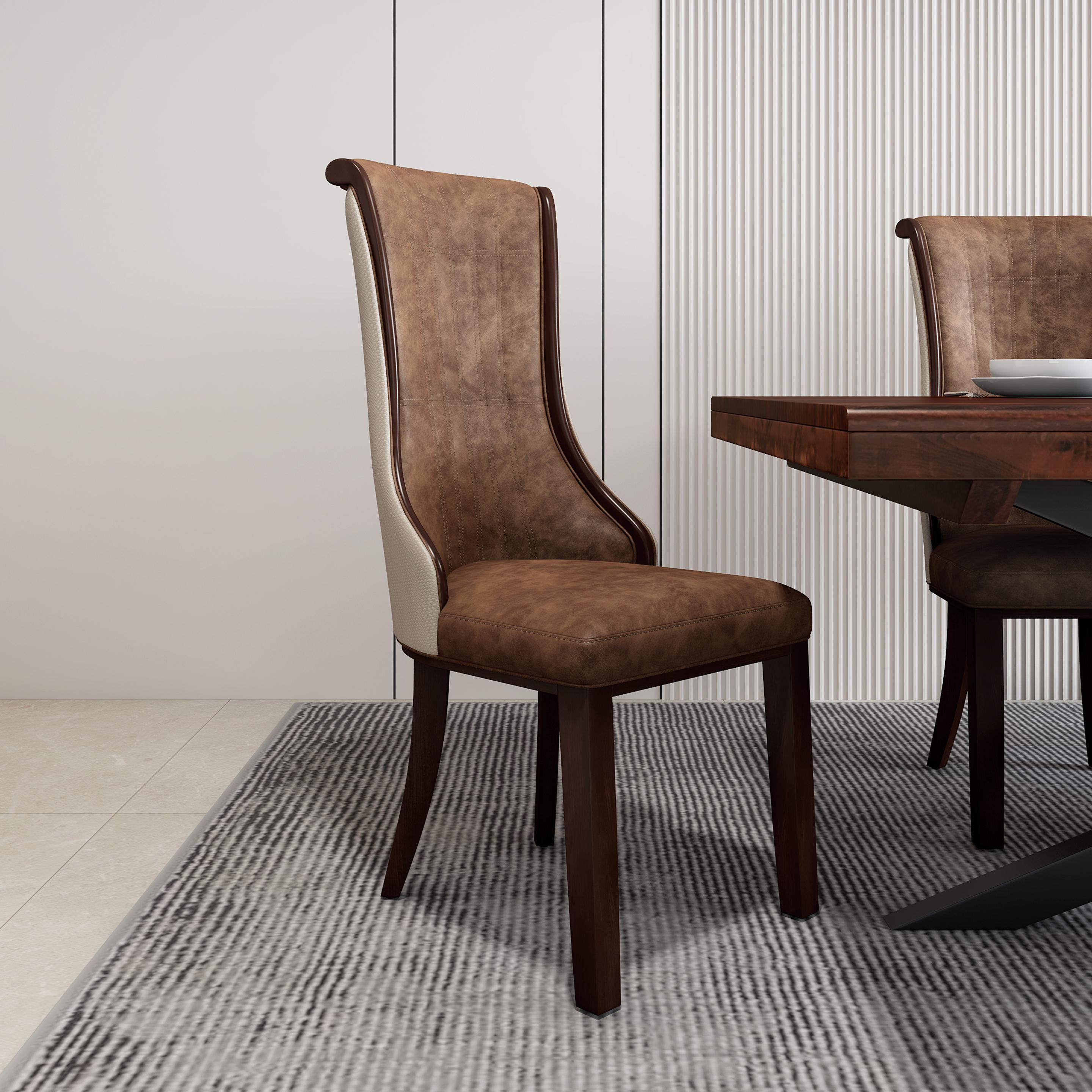Sabrina Leatherette Dining Chair with High Backrest