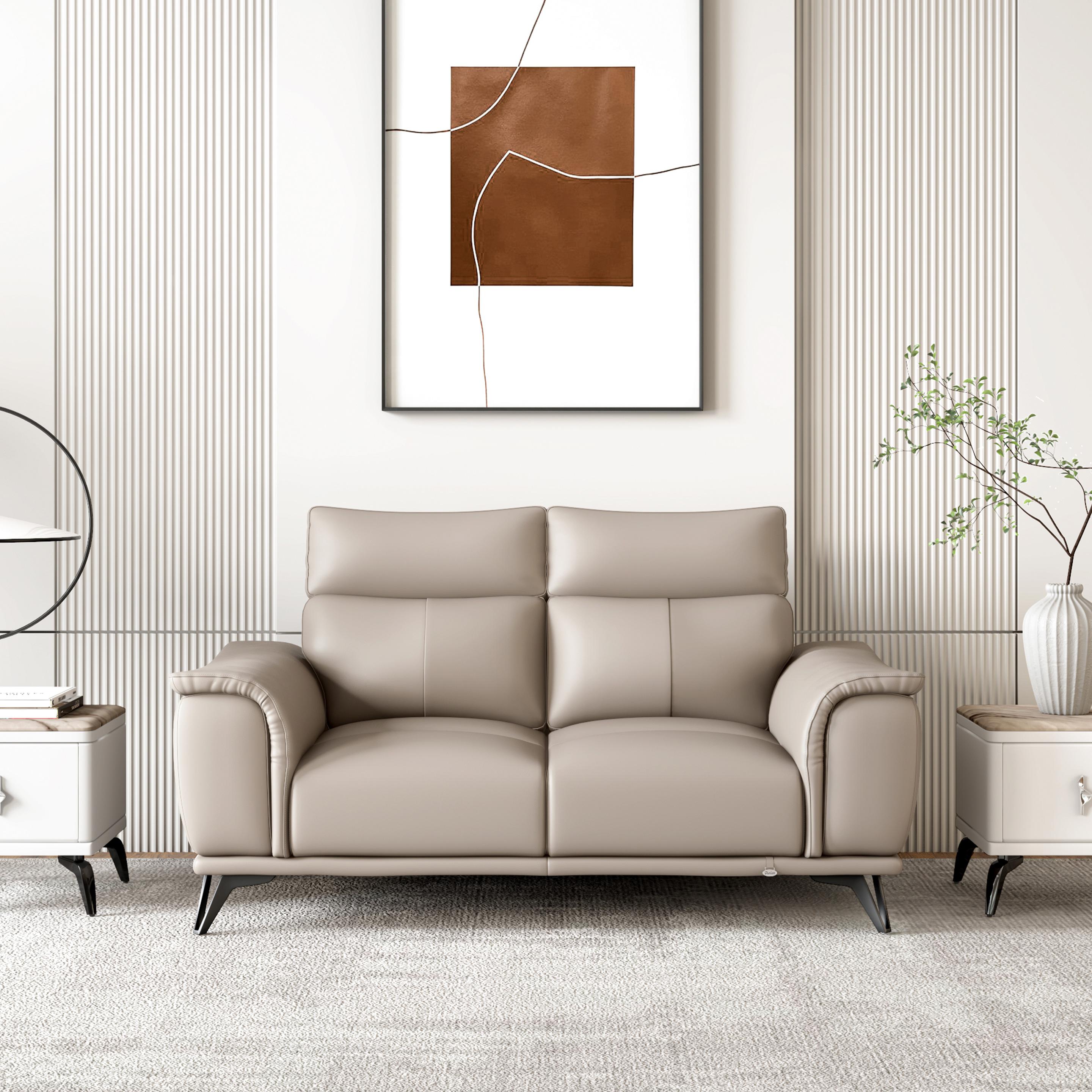 Coleman Leather 2 Seater Sofa in Bisque Beige