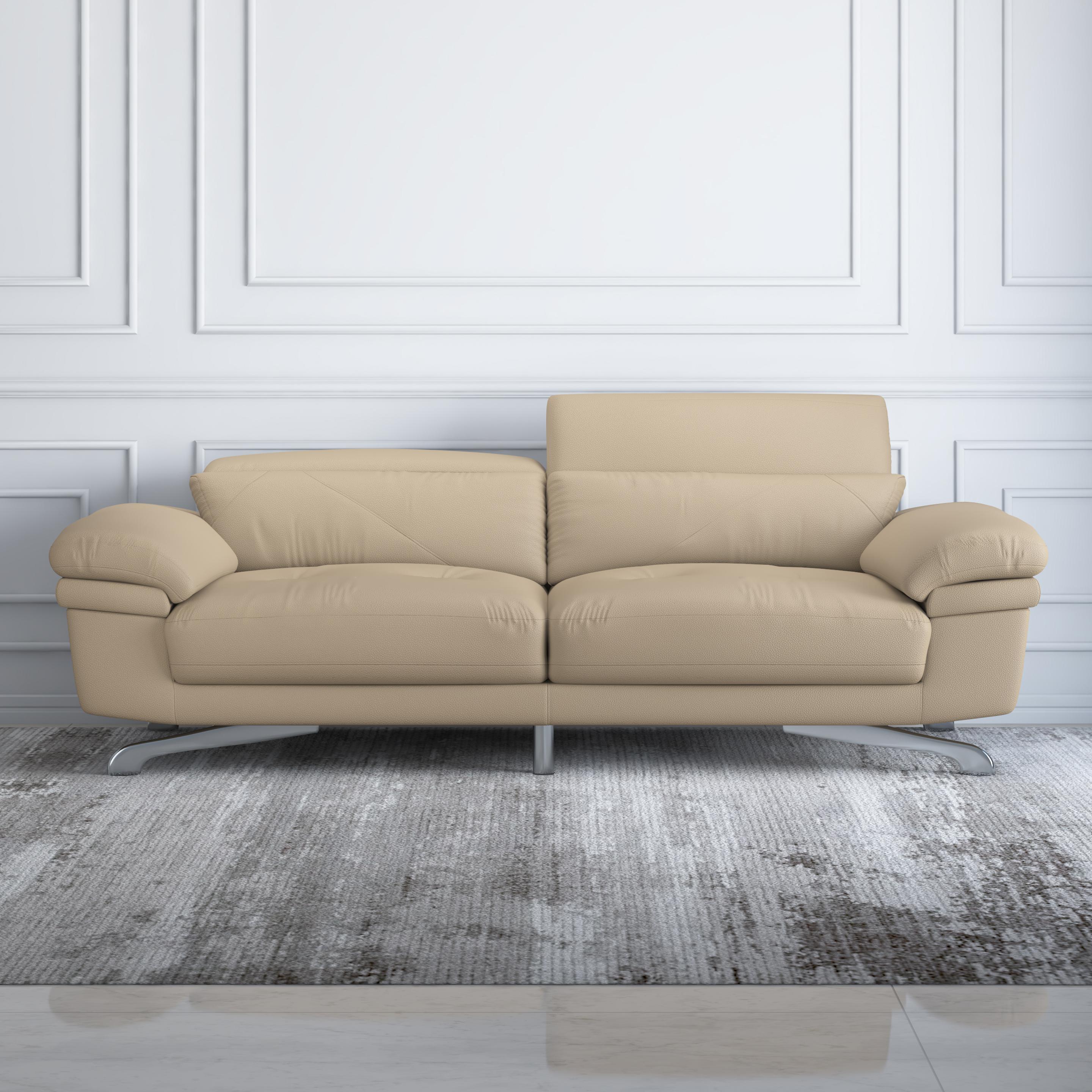 Buy Philly Three Seater Mushroom Brown Leather Sofa Online Durian