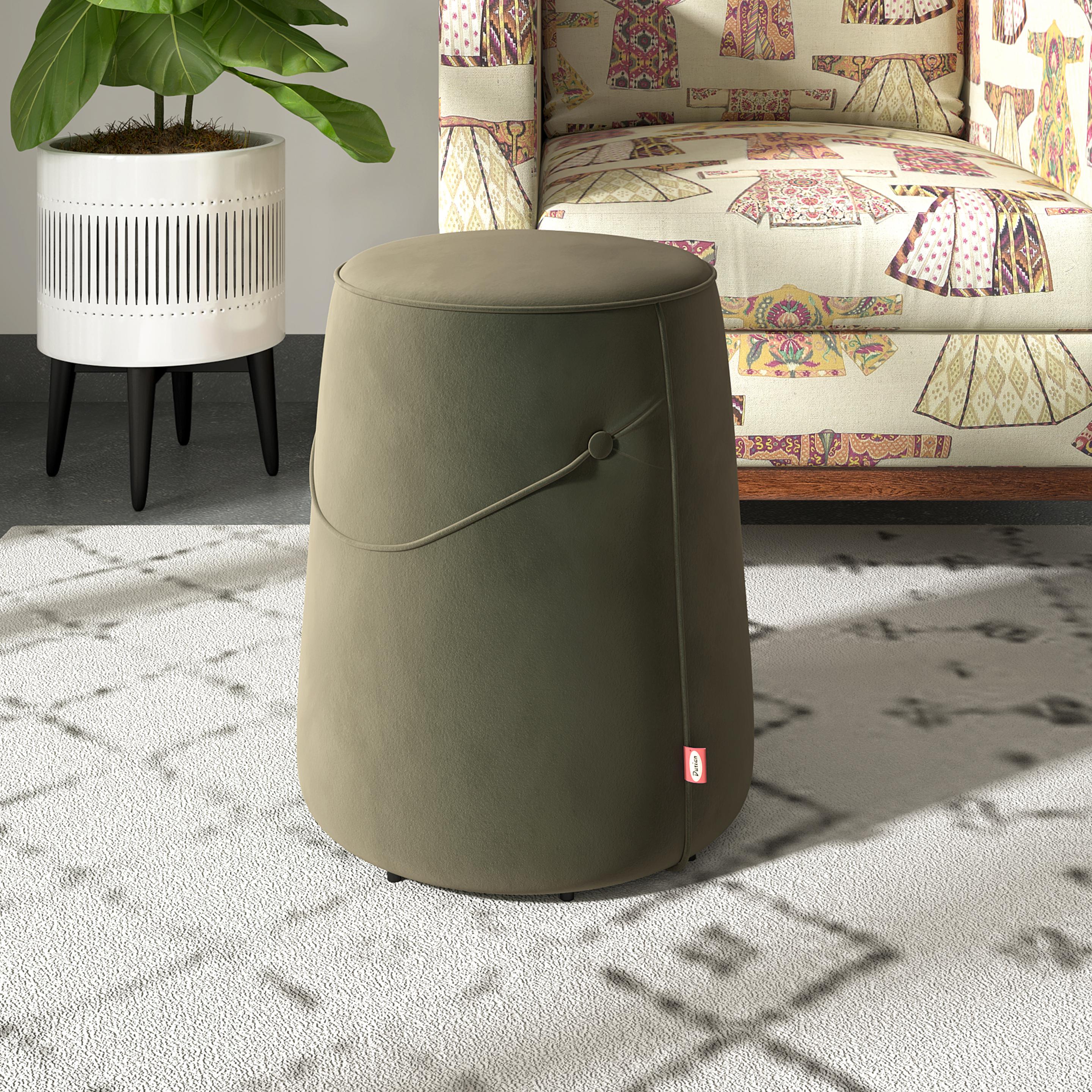 Jamie Velvet Ottoman in Jade Green