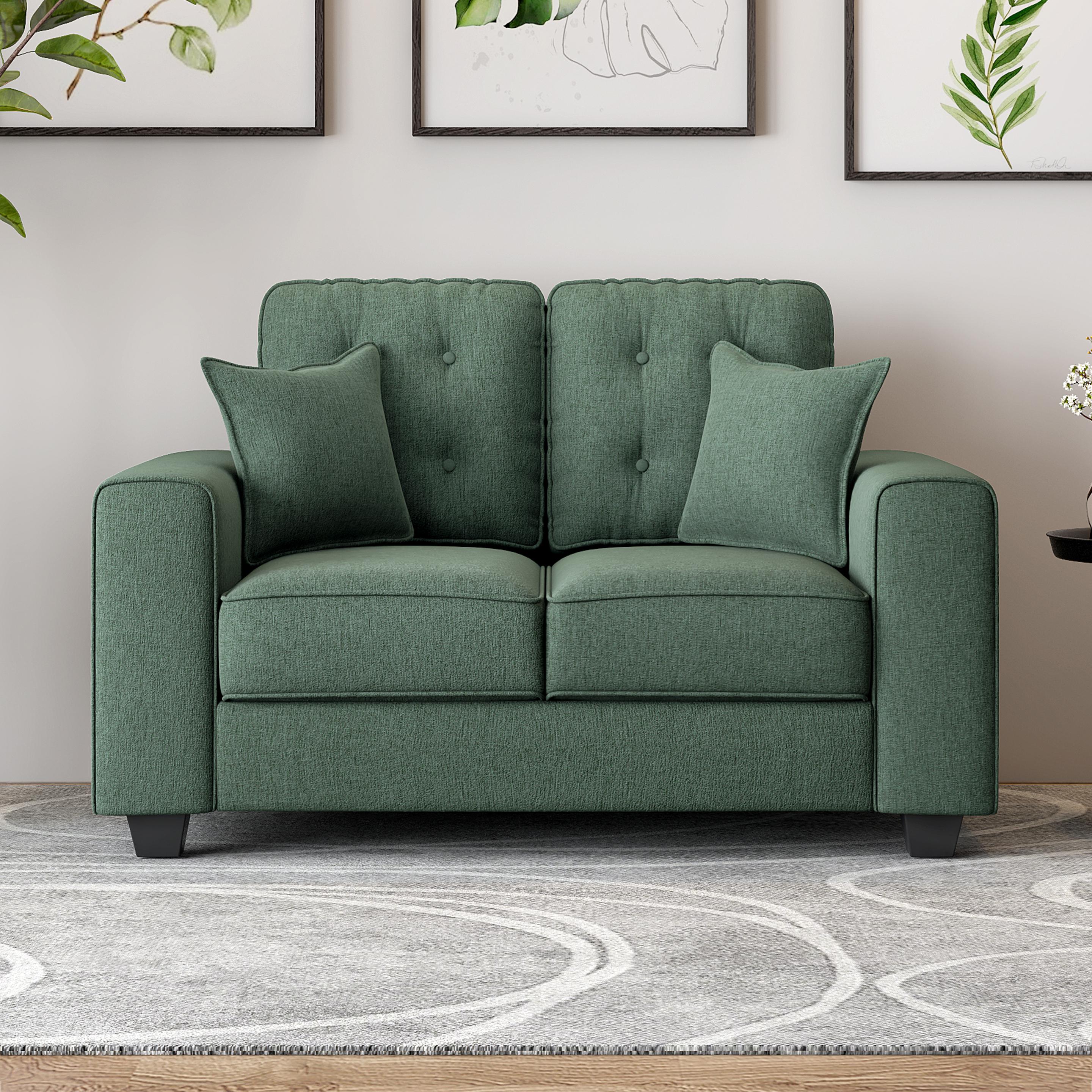 Payton Linen 2 Seater Sofa in Fern Green