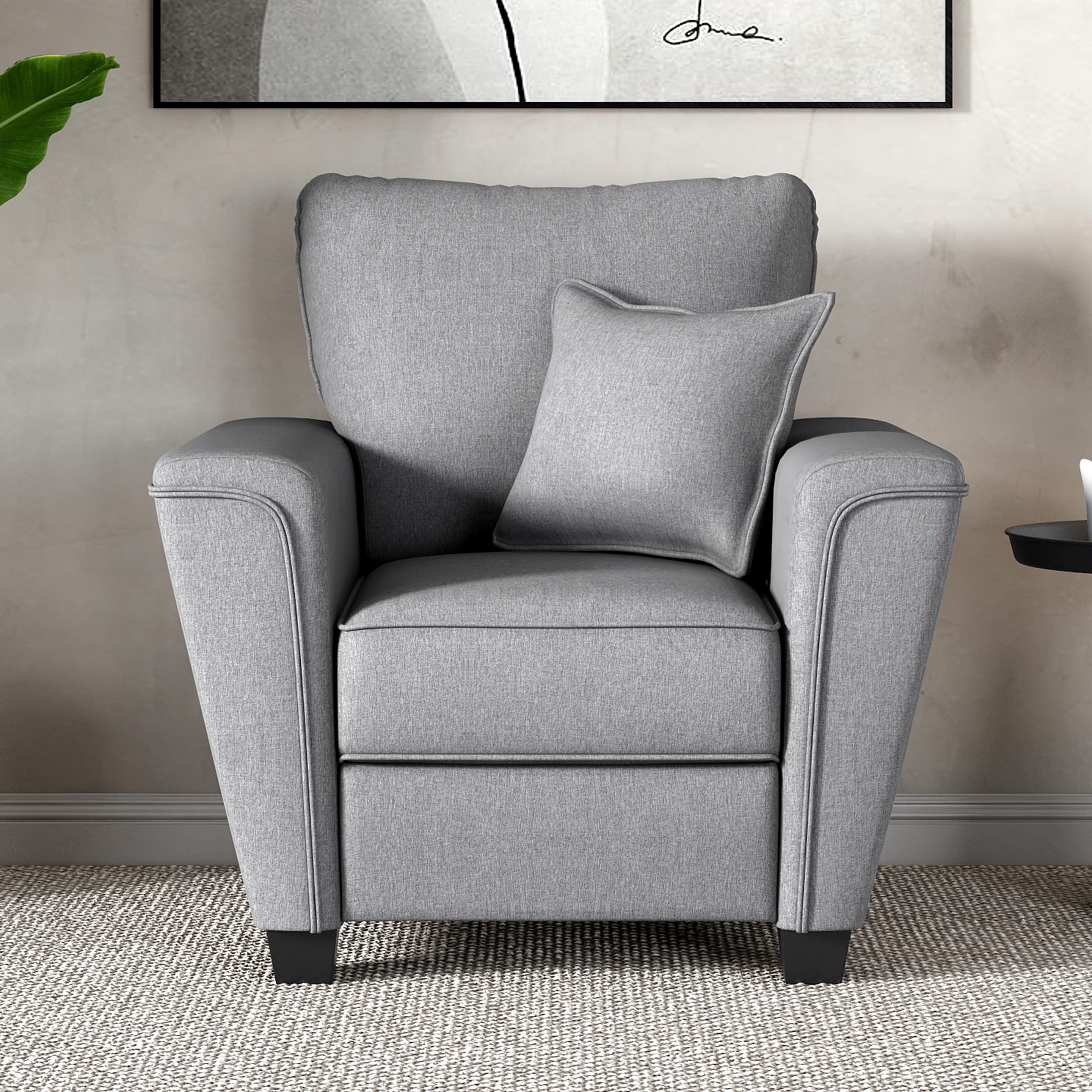 Penrose Linen 1 Seater Sofa in Pebble Grey