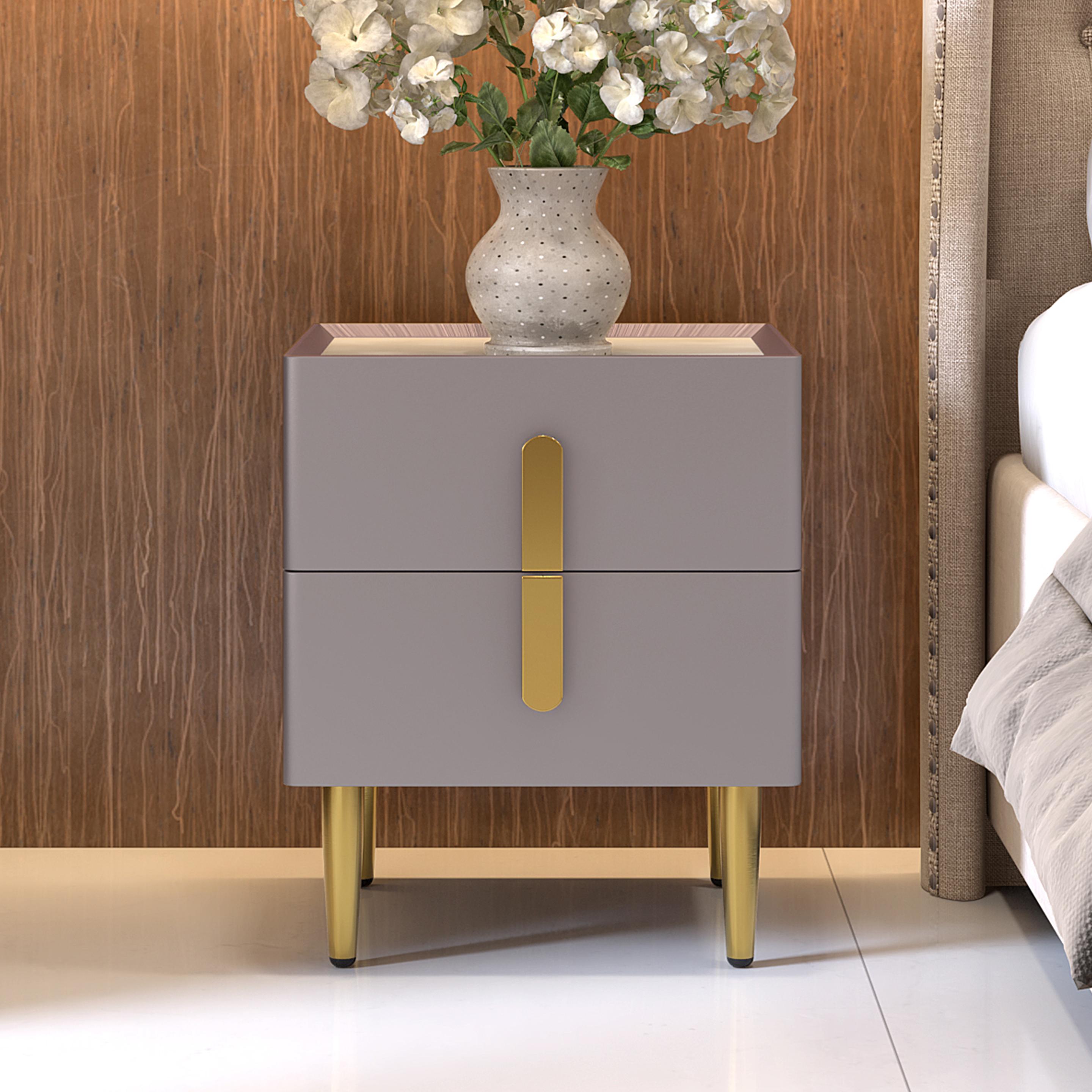 Gary Bed Side Table in Cloud Grey