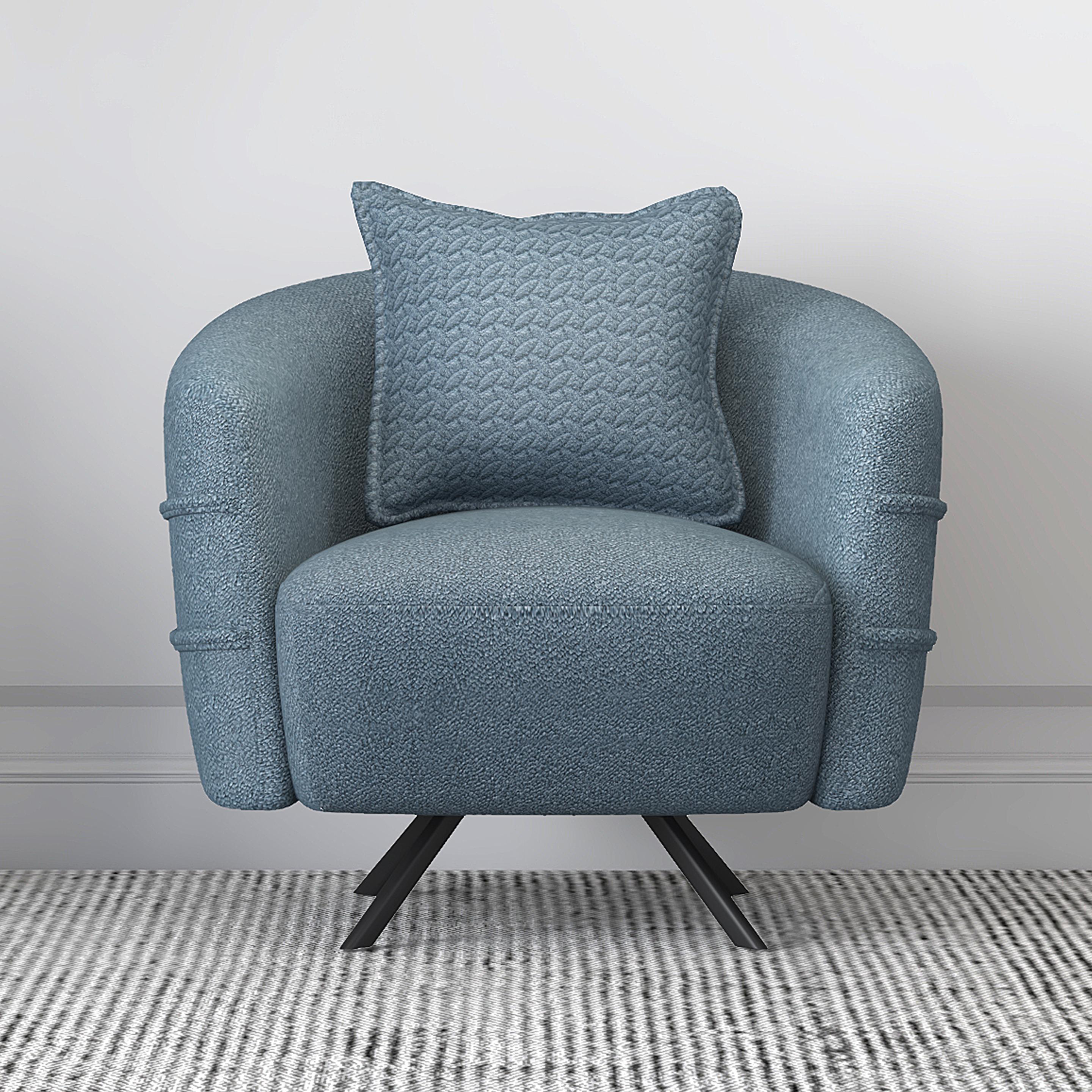 Cassandra Boucle 1 Seater Sofa in Teal Blue