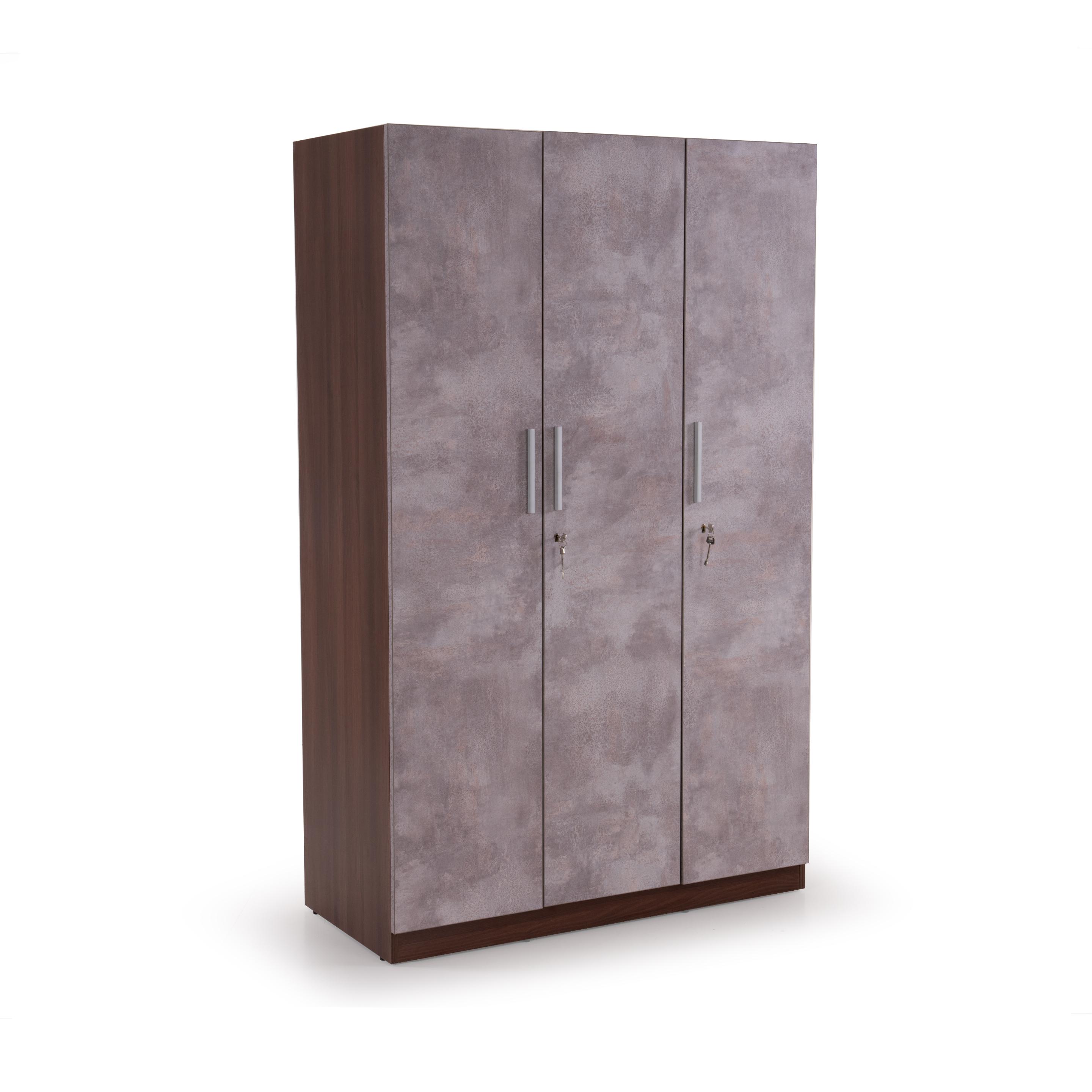Claudia 3 Door Wardrobe in Dark Acacia Finish