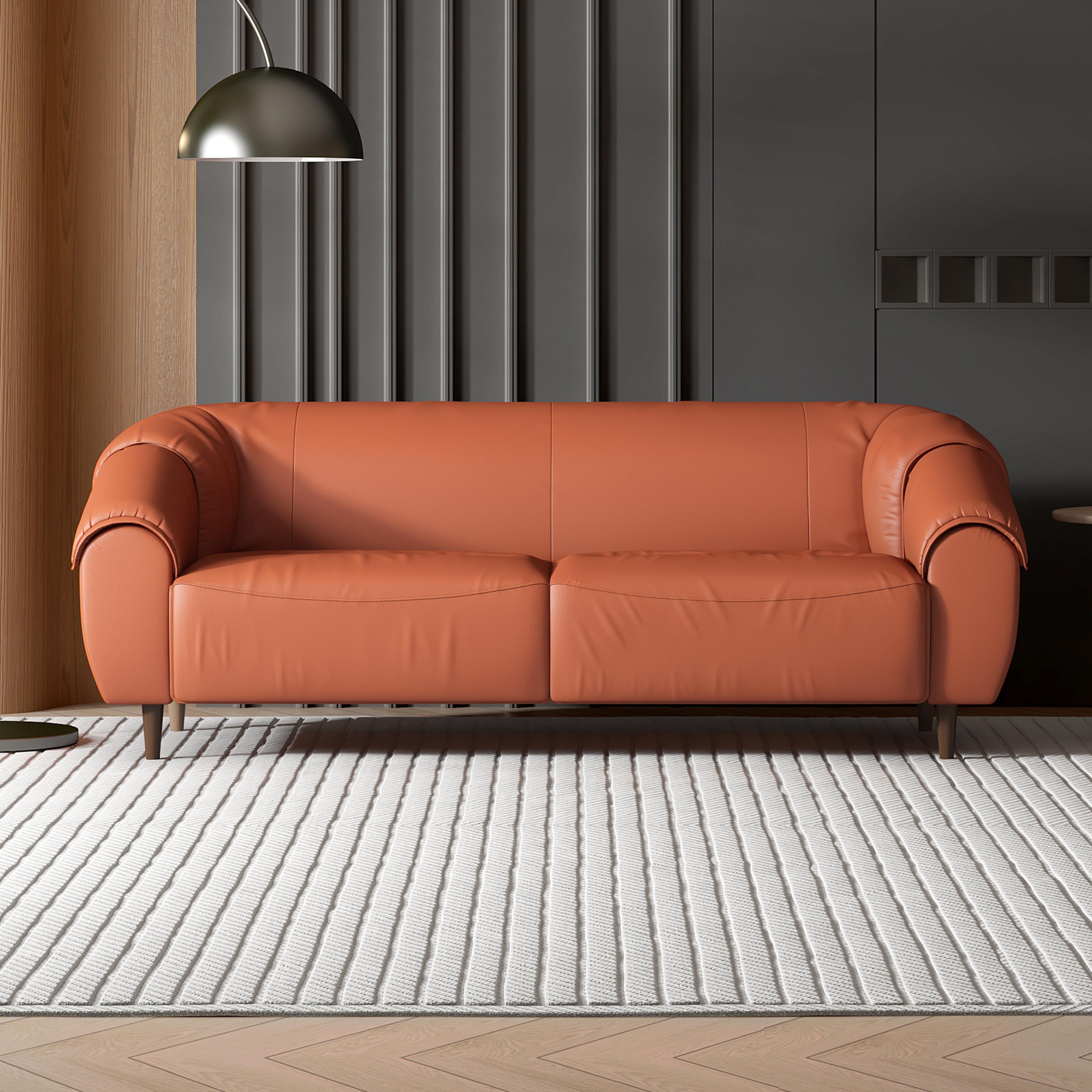 Buy Zenith Three Seater Warm Brown Leather Sofa Online at Durian