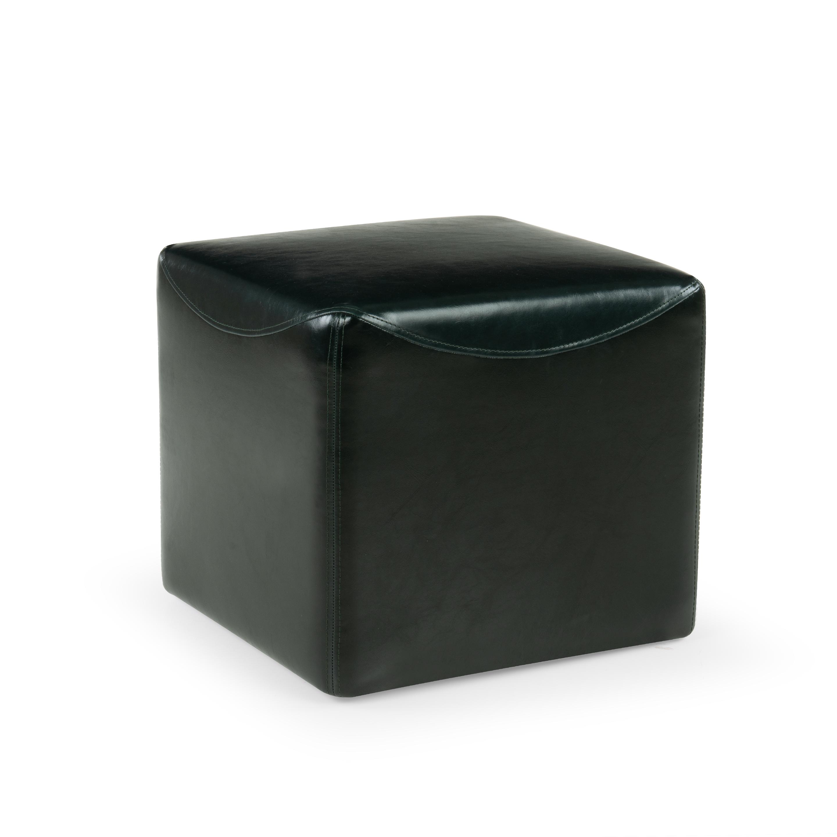 Corso Leatherette Ottoman in Bottle Green