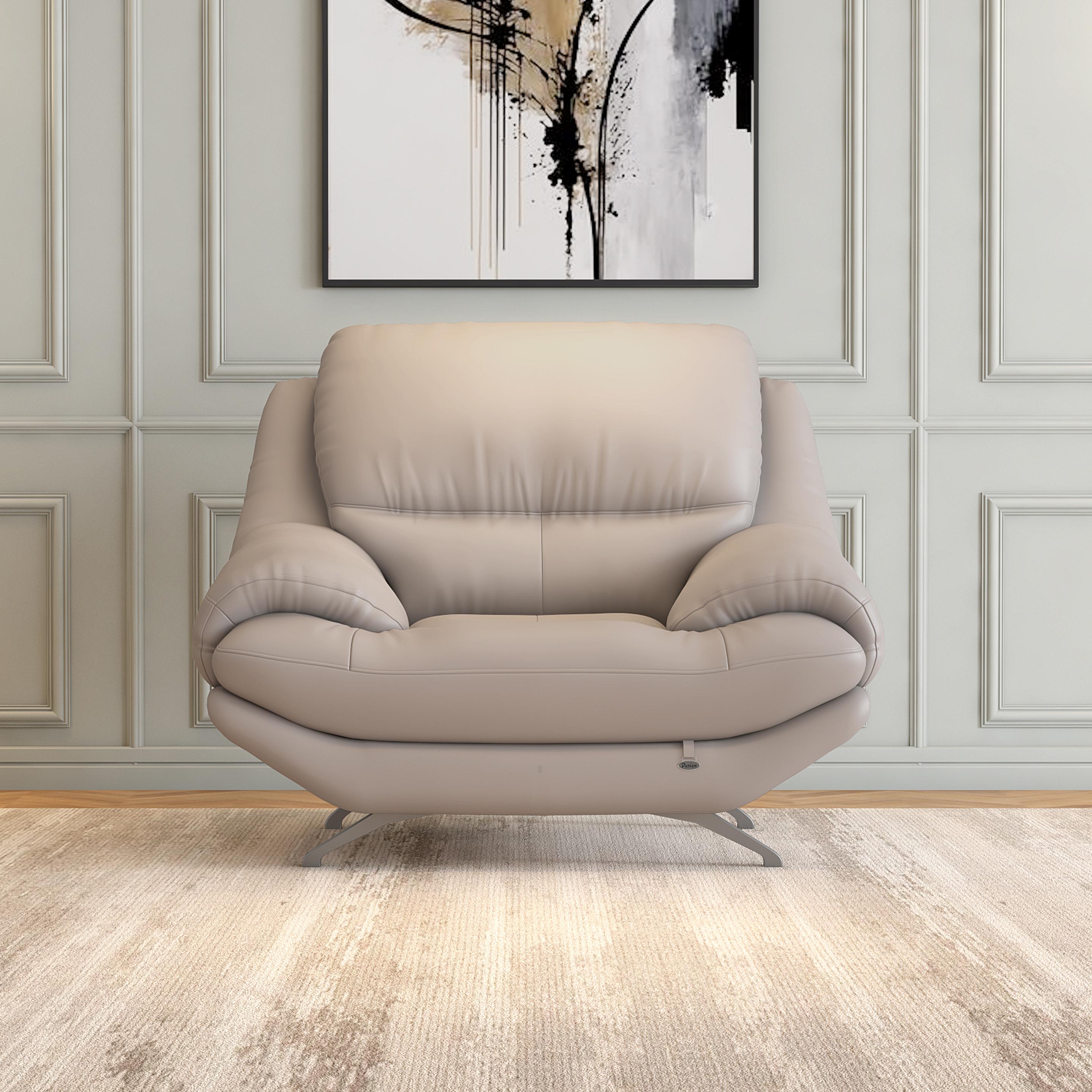 Clarkson Leatherette 1 Seater Sofa in Oyster Grey