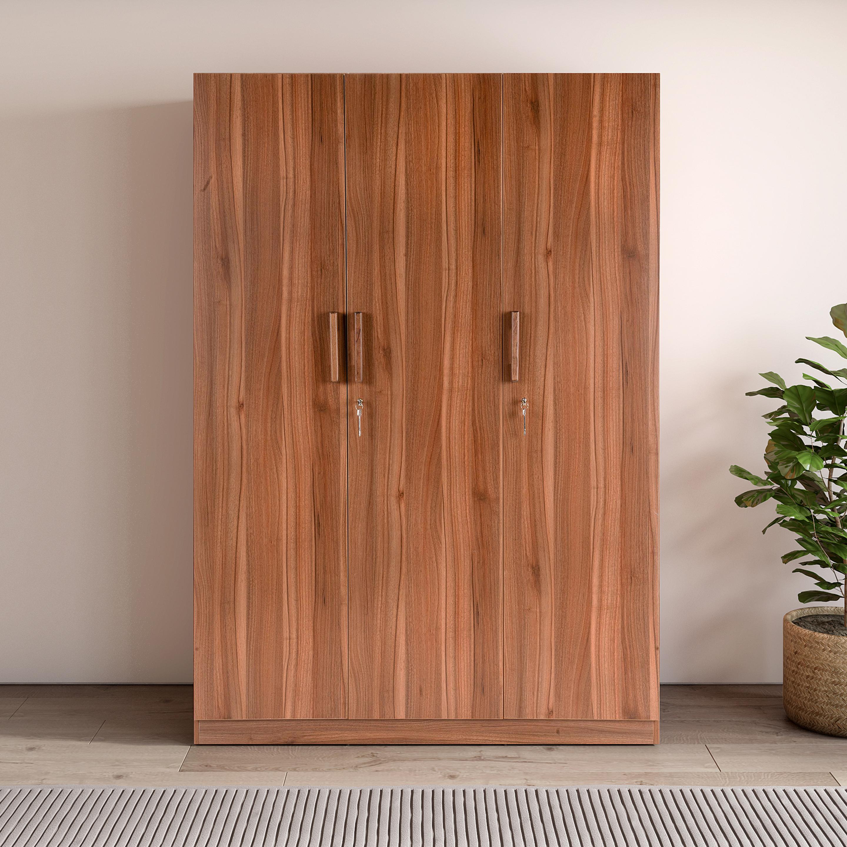 Alister 3 Door Wardrobe in Walnut Finish