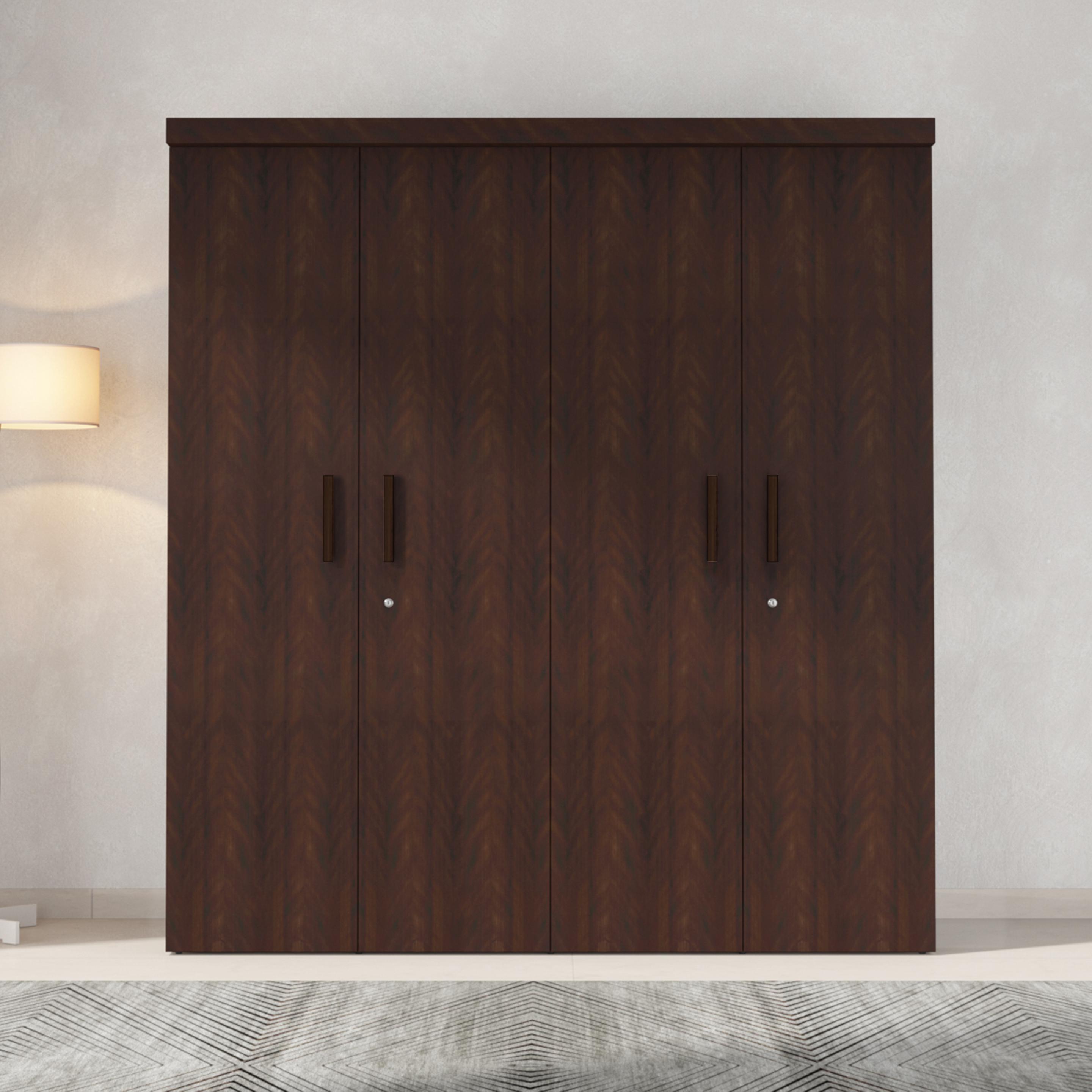 Nina 4 Door Wardrobe in Dark Cherry Finish