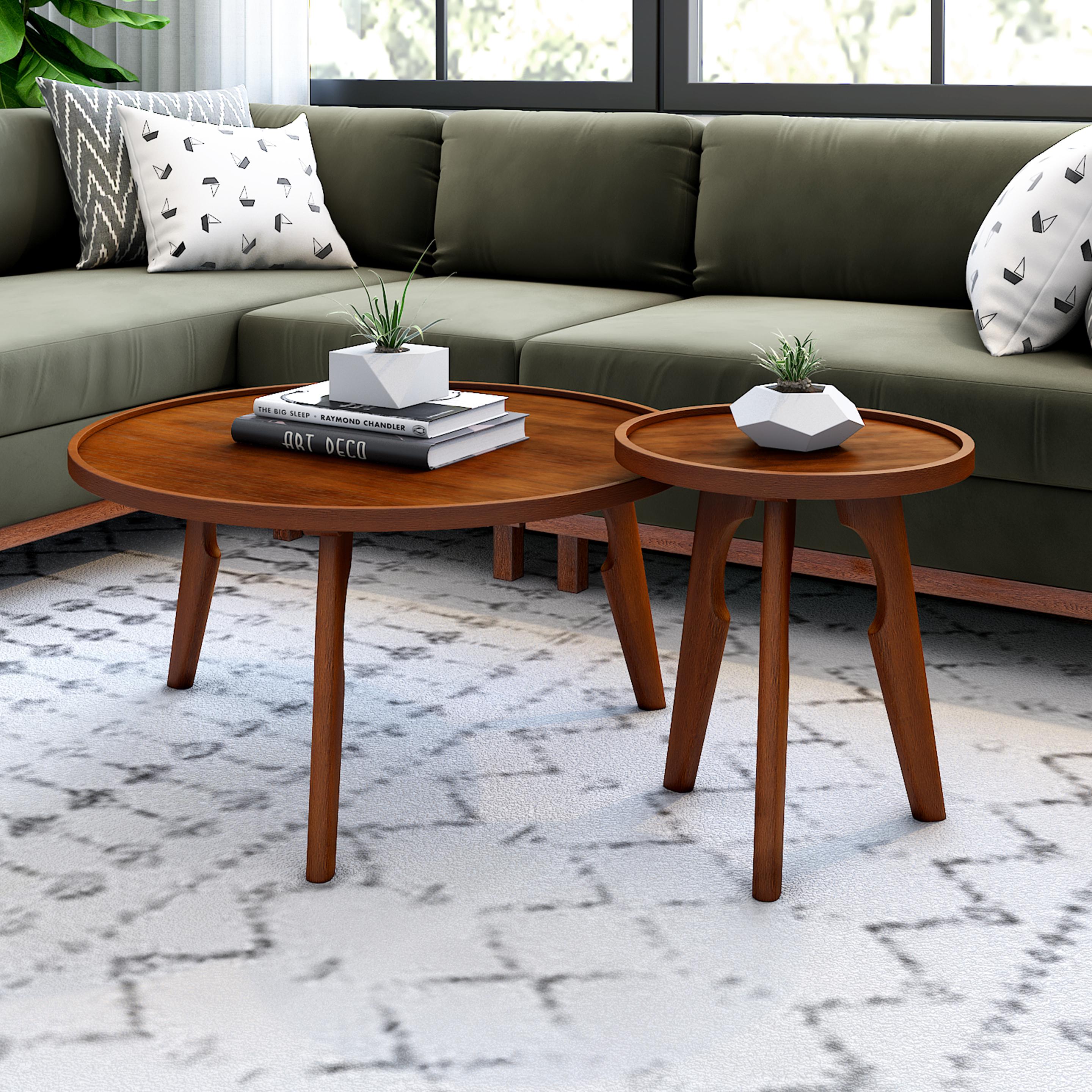 Specter Veneer Coffee Tables in Oak Finish, Set of 2