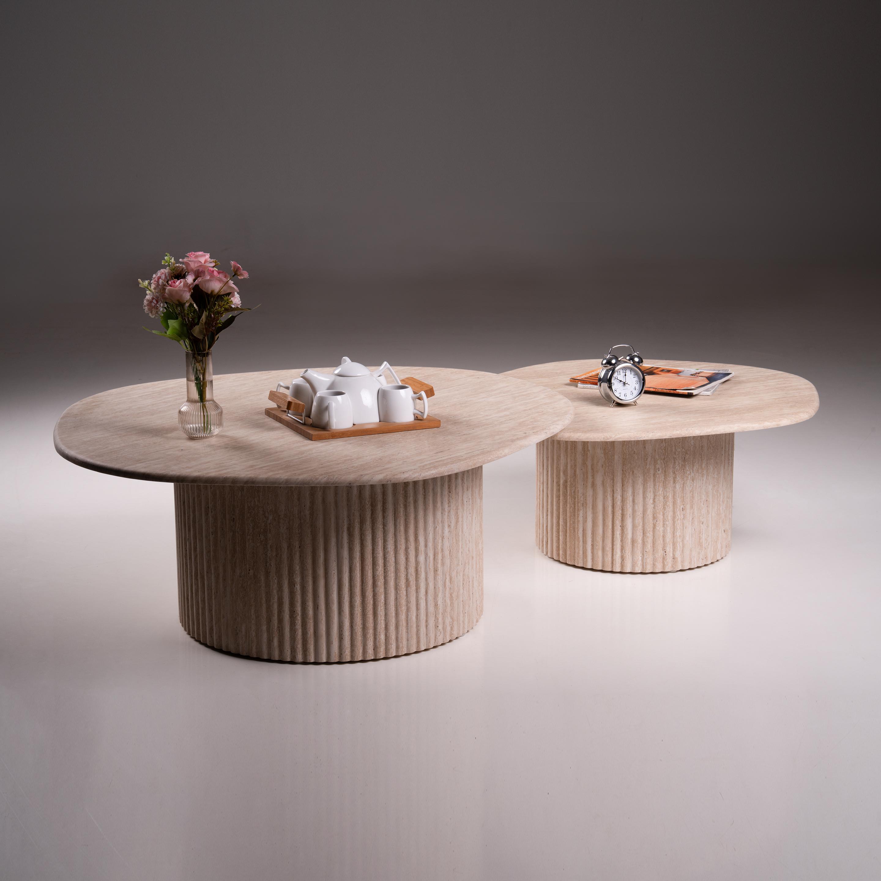Enclave Coffee Tables in Marble Finish, Set Of 2